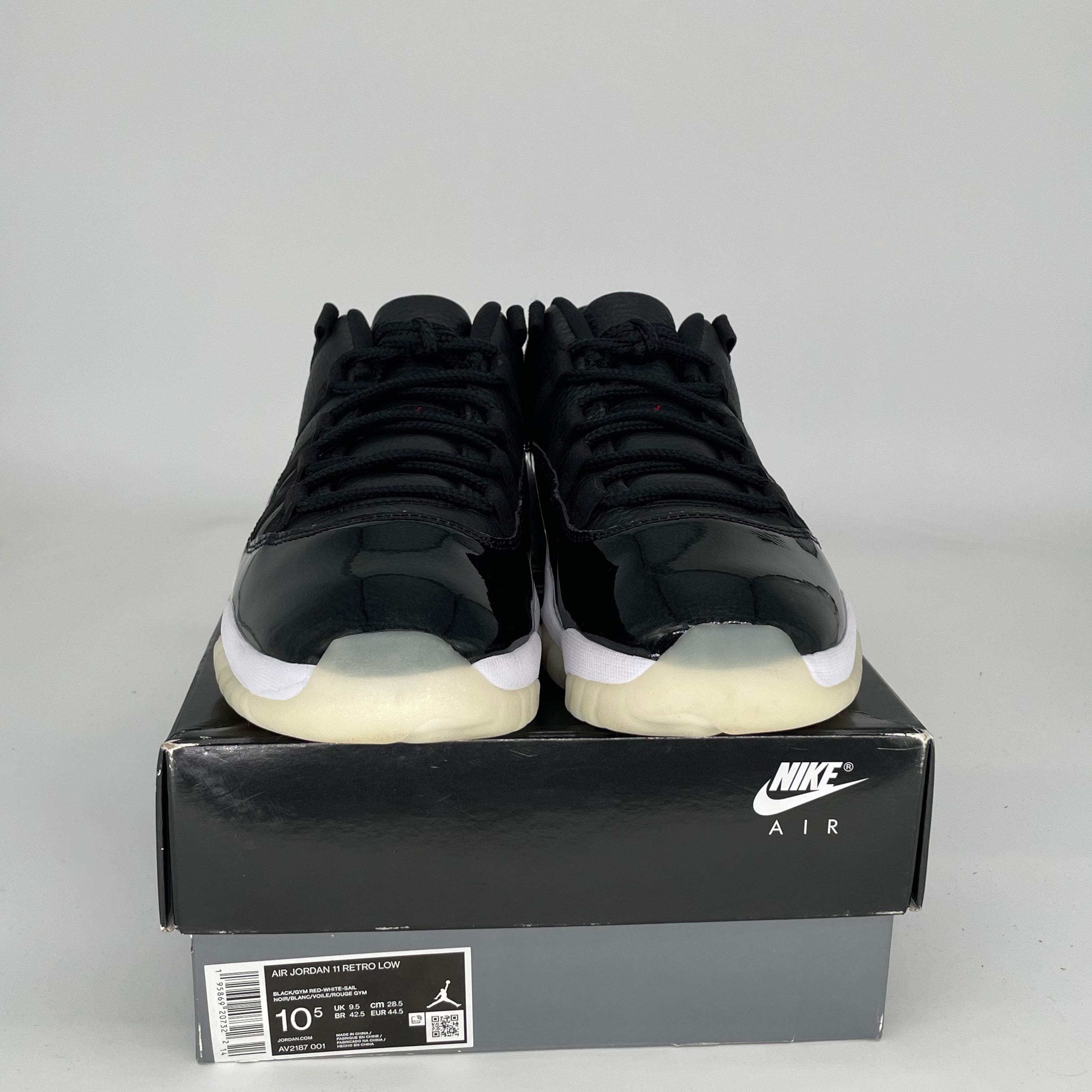 AIR JORDAN 11 LOW 72-10 Basketball Shoes Men's Size 10.5 - Black/White (AV2187-001) | Retro Sneakers for Casual Wear & Court Performance