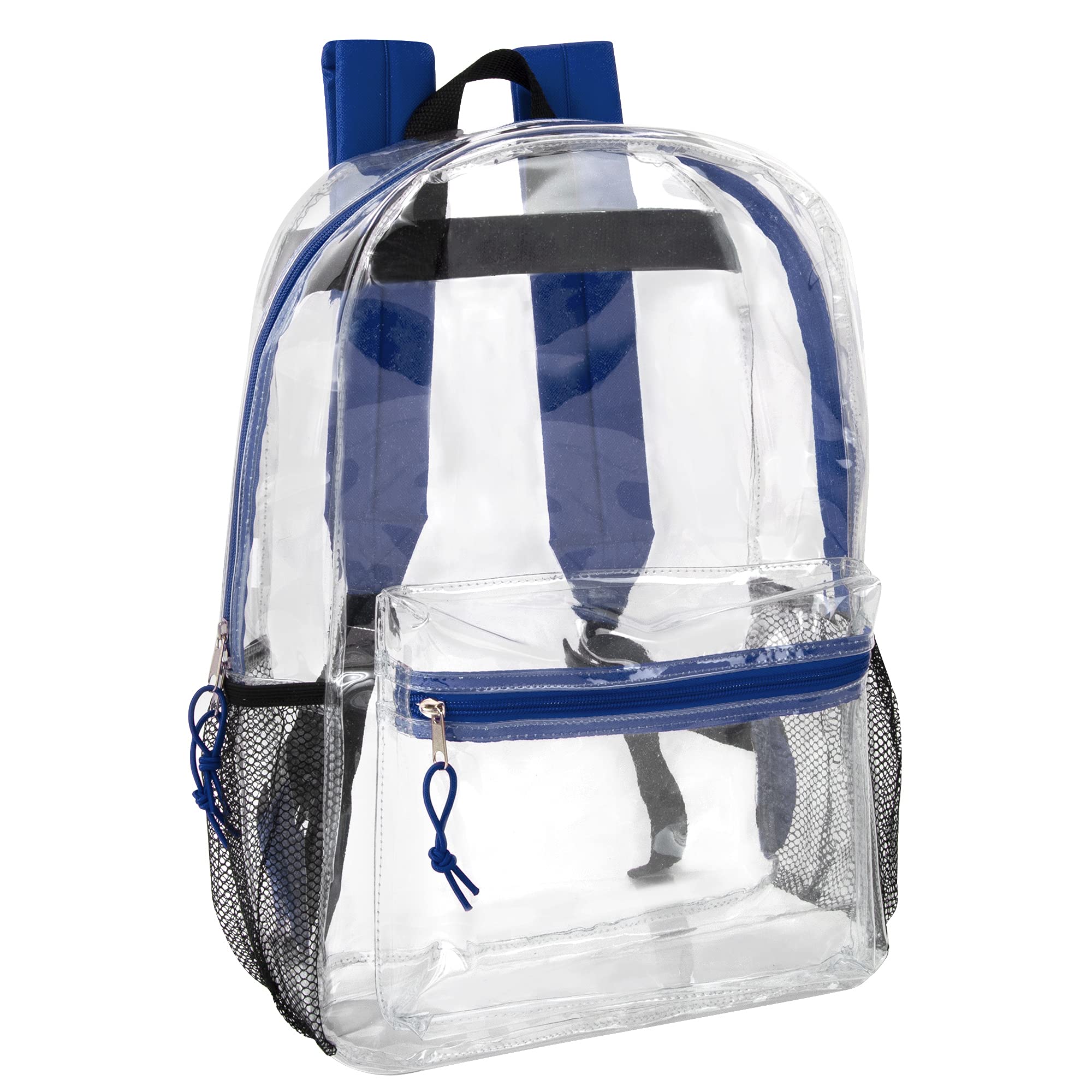 Trail Maker Clear Backpack with Reinforced Straps & Front Accessory Pocket - Durable School Backpack for Students, TSA Approved Security Bag, Sports Event Essentials Carrier - Ideal for Travel, Concerts & Theme Parks