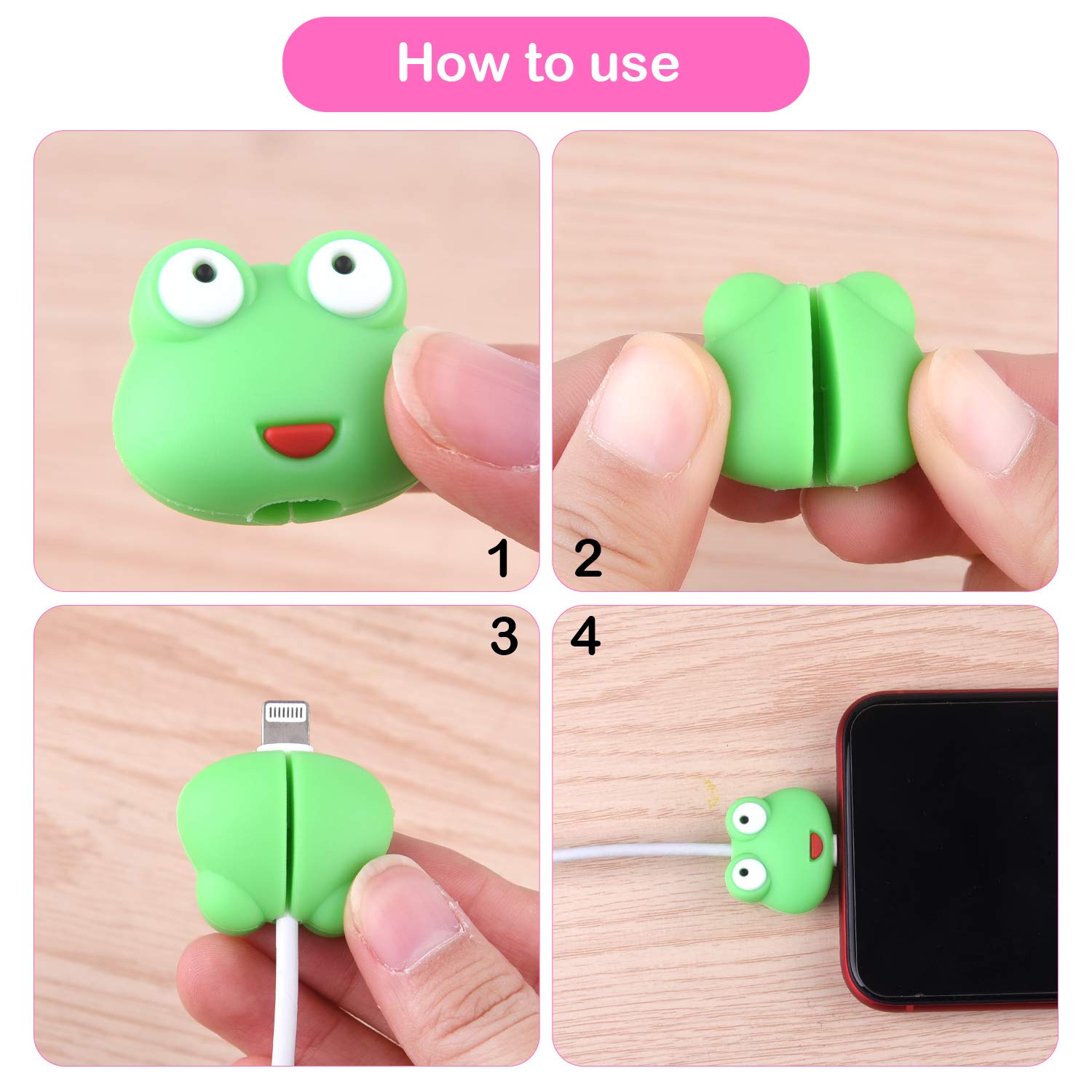 TUPARKA 18pcs USB Lightning Cable Protector - Cute Fish Animal Design Charging Cable Saver for iPhone, Android Phones - Durable Plastic Phone Accessory to Protect USB Charger from Damage | Perfect for Home, Office, Travel & Daily Use