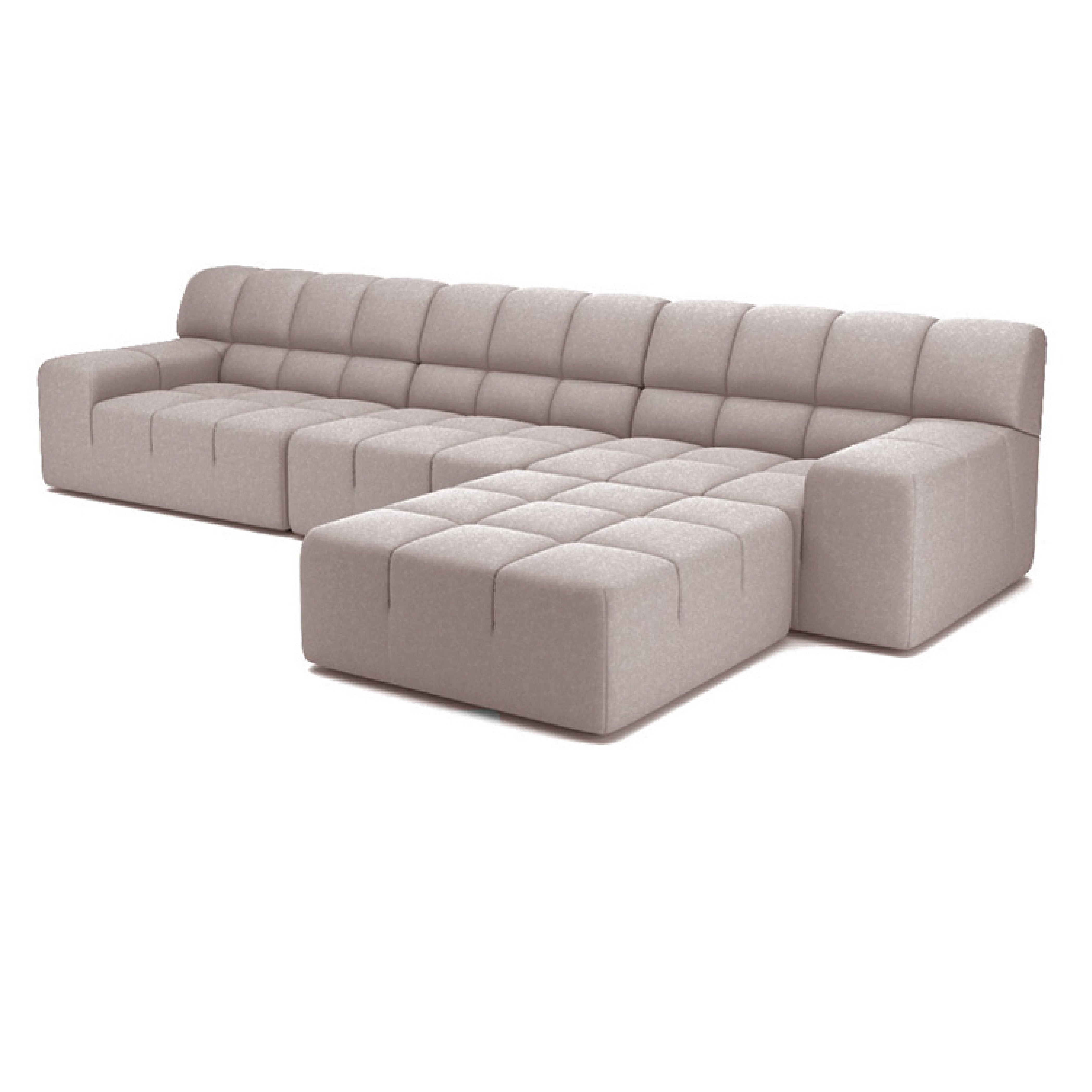 Roger 4-Seater Modular Sofa with Ottoman - Modern Sectional Couch for Living Room, Lounge & Home Theater - Comfortable L-Shaped Sofa Set with Storage Ottoman