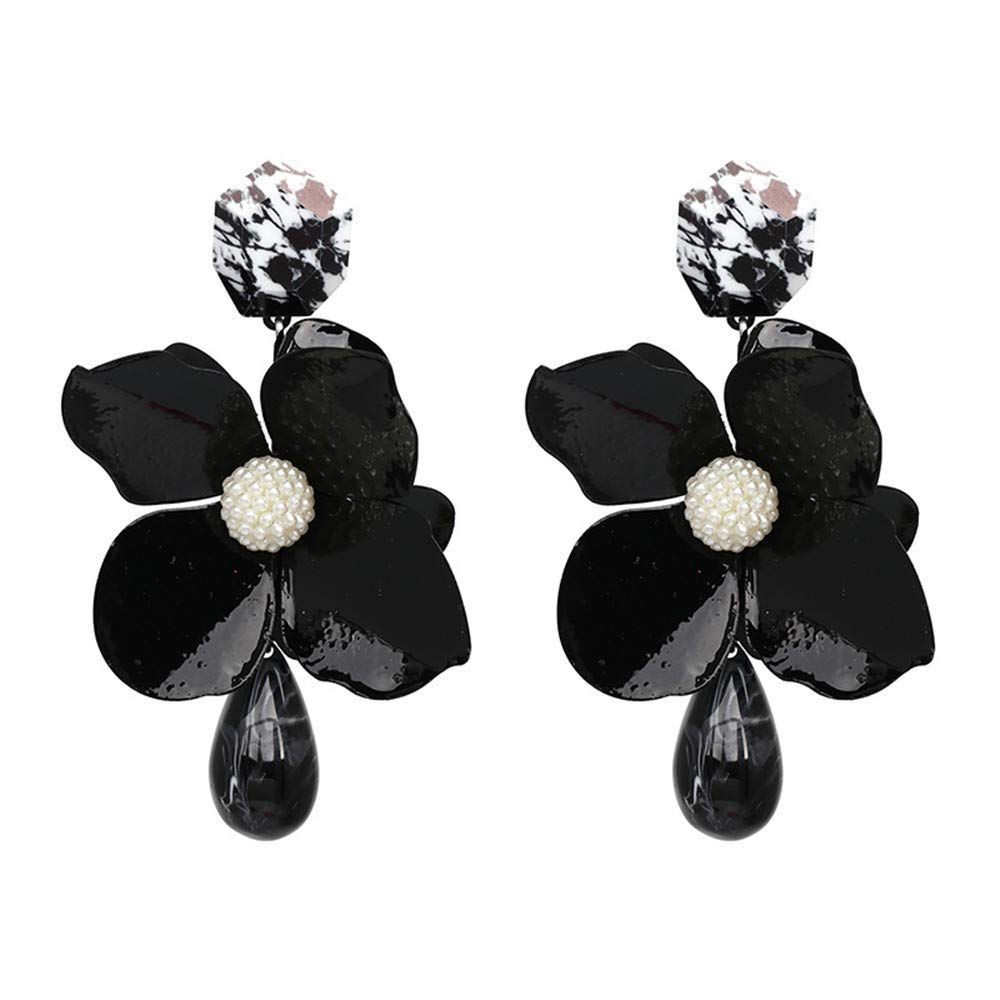 Stylish Flower Shaped Resin Dangle Earrings for Women - Elegant Drop Ear Studs Fashion Jewelry, Perfect Gift for Birthday, Party & Daily Wear