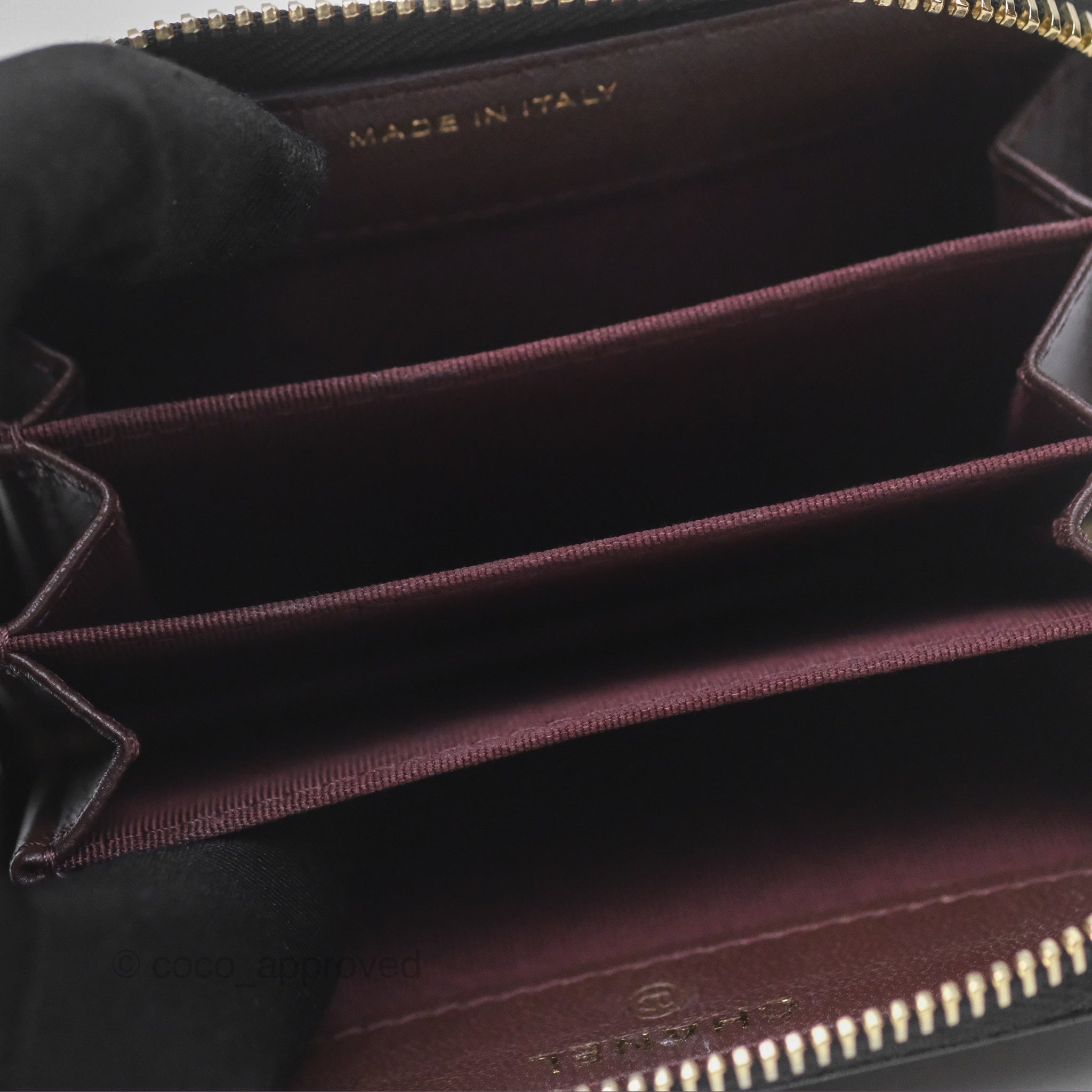 Chanel Chevron Zipped Coin Purse - Black Lambskin with Gold Hardware | Luxury Small Wallet for Women | Perfect for Parties, Travel & Everyday Use