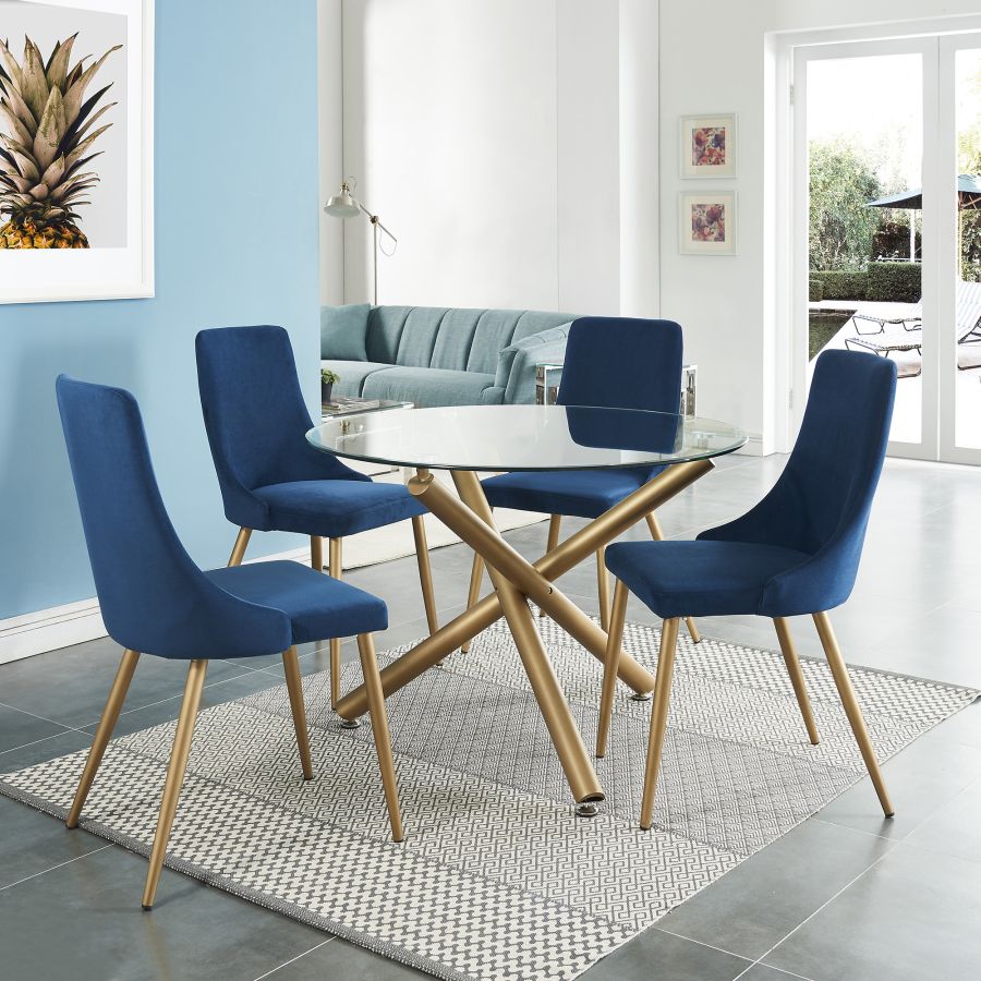 Velvet Upholstered Dining Chair - Carmilla Style Modern Accent Chair for Living Room, Bedroom & Dining Area - Comfortable & Elegant Seating for Home Decor