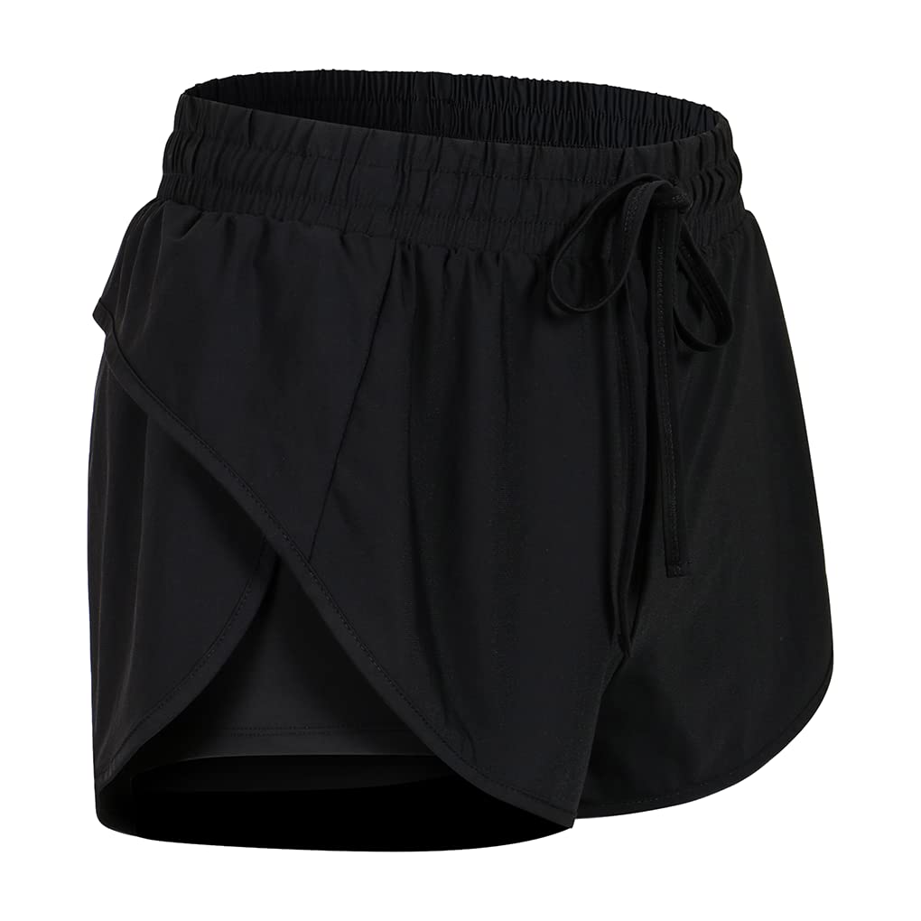 Women's 2-in-1 Running Shorts - Quick Dry Athletic Gym Workout Shorts with Built-in Liner | Perfect for Jogging, Yoga & Fitness Training