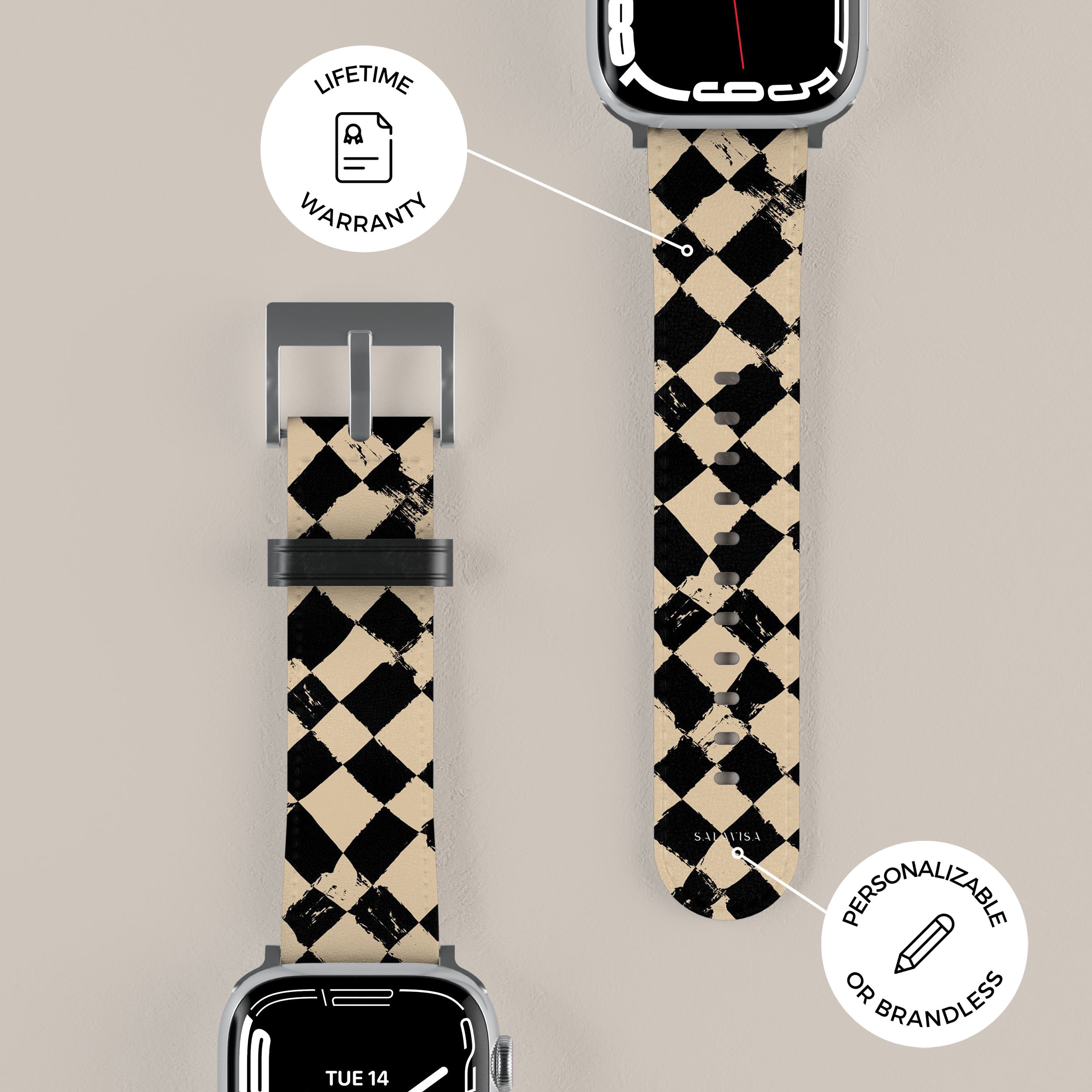 Premium Chess Cross Pattern Apple Watch Band - Stylish & Durable Replacement Strap for Apple Watch Series 1-9 - Perfect for Gamers, Chess Enthusiasts & Fashionable Tech Accessories