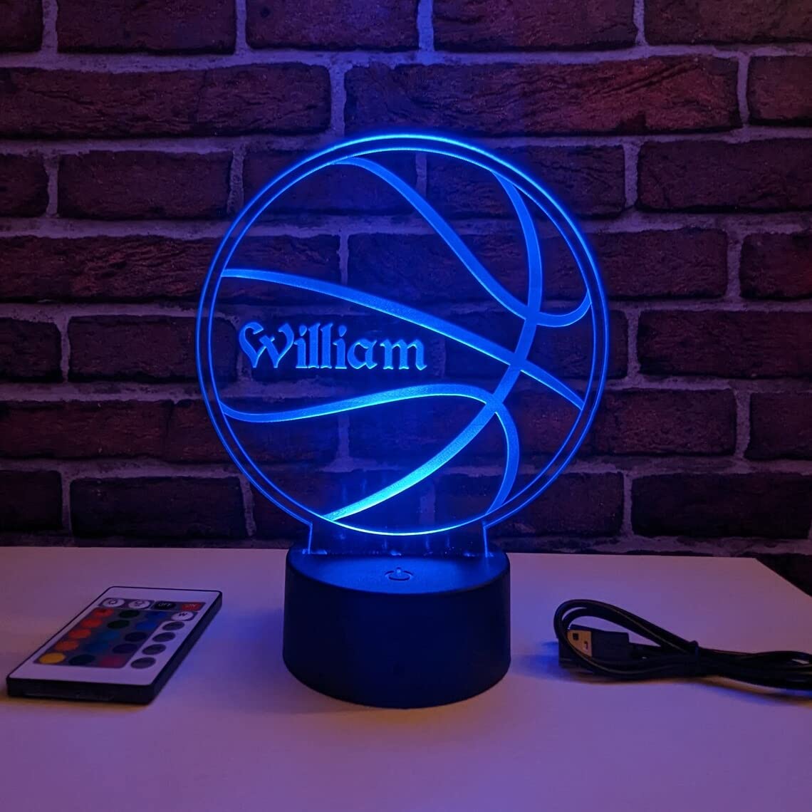 Personalized LED Basketball Night Light - Custom Name Plate Lamp for Basketball Players - Perfect Gift for Bedroom, Game Room & Sports Decor