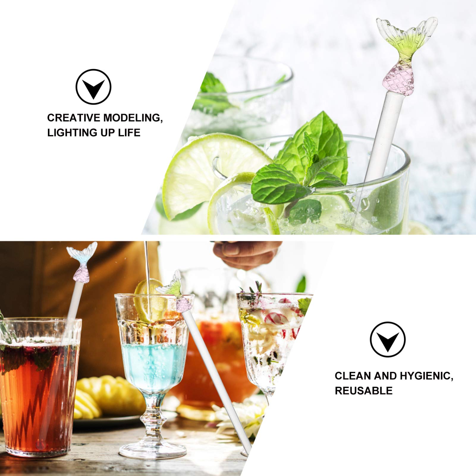 Hemoton 2-Piece Stainless Steel Cocktail Stirrers - Swizzle Sticks for Mixing Drinks, Beverage Decor, Old Fashioned Cocktails - Perfect for Home Bars, Parties & Mixology Enthusiasts