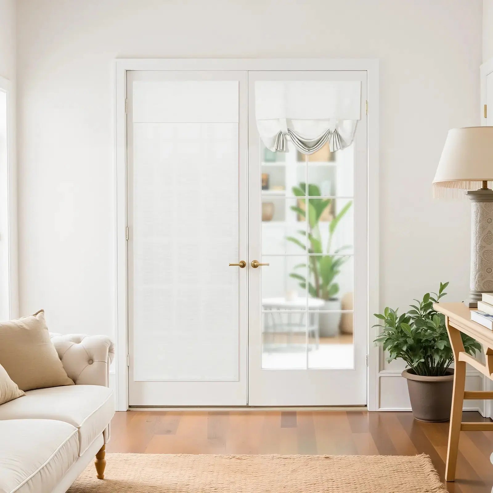 Custom Tie-Up Window Shades for French Doors - Blackout & Light Filtering - Perfect for Patio, Living Room & Bedroom Privacy