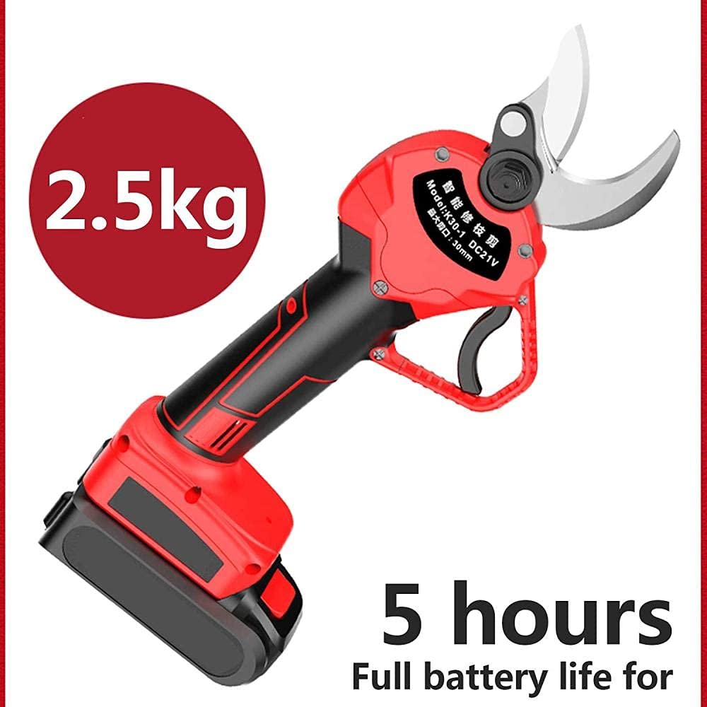 Electric Pruning Shears 30mm - Cordless Garden Branch Cutter with 3 Batteries - Perfect for Tree Trimming, Shrub Pruning & Landscaping