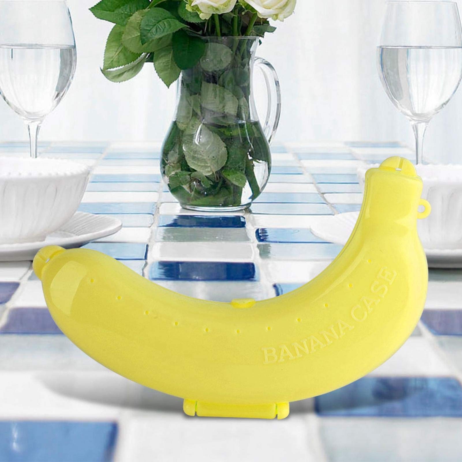 Raguso Cute Banana Storage Box - Yellow Fruit Protector Case for Lunch, Snacks & Kitchen Organization | Durable Banana Holder for Home, Office & Picnic Use