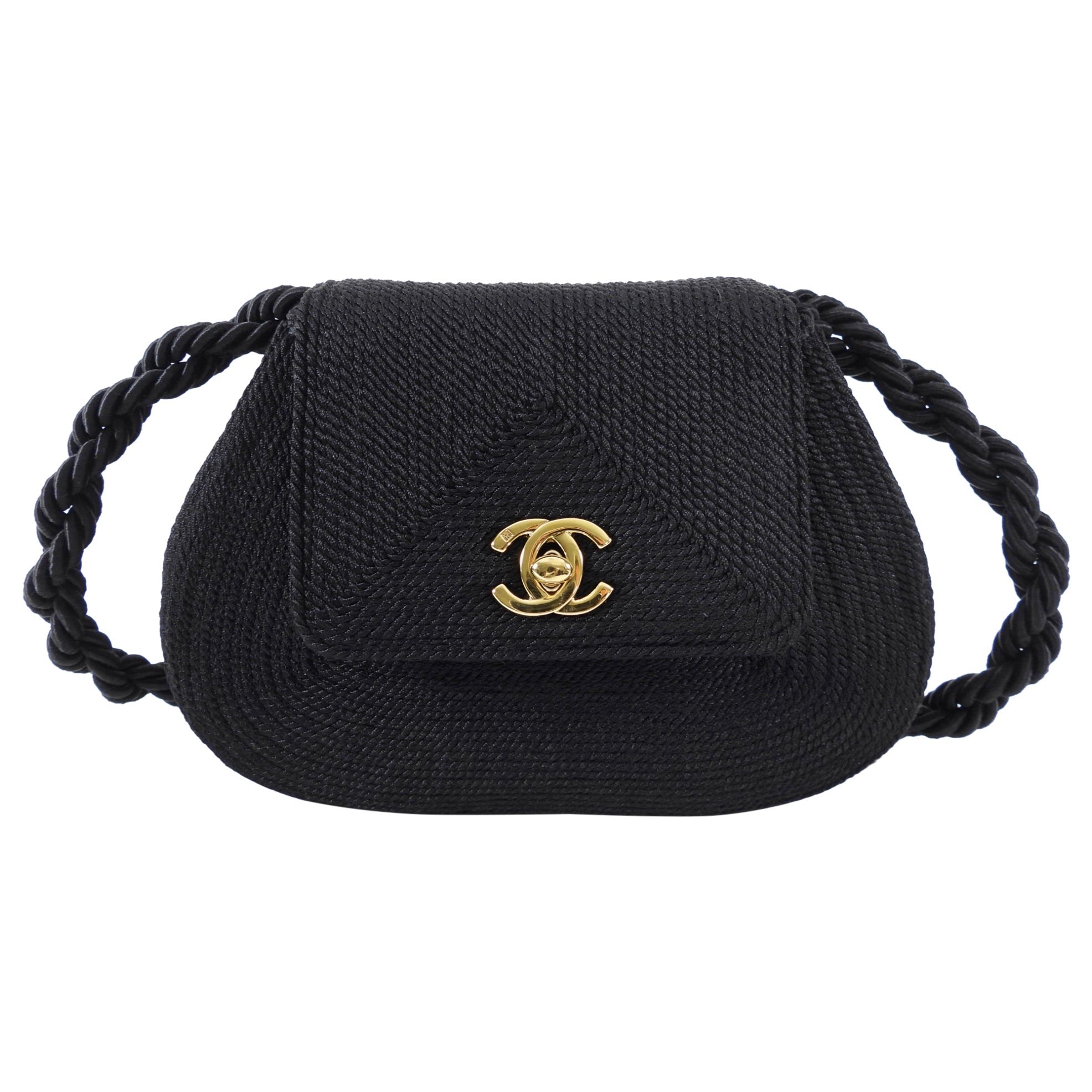 Chanel Vintage 1997 Limited Edition Black Leather CC Turn Lock Shoulder Bag - Perfect for Evening Events & Luxury Collectors