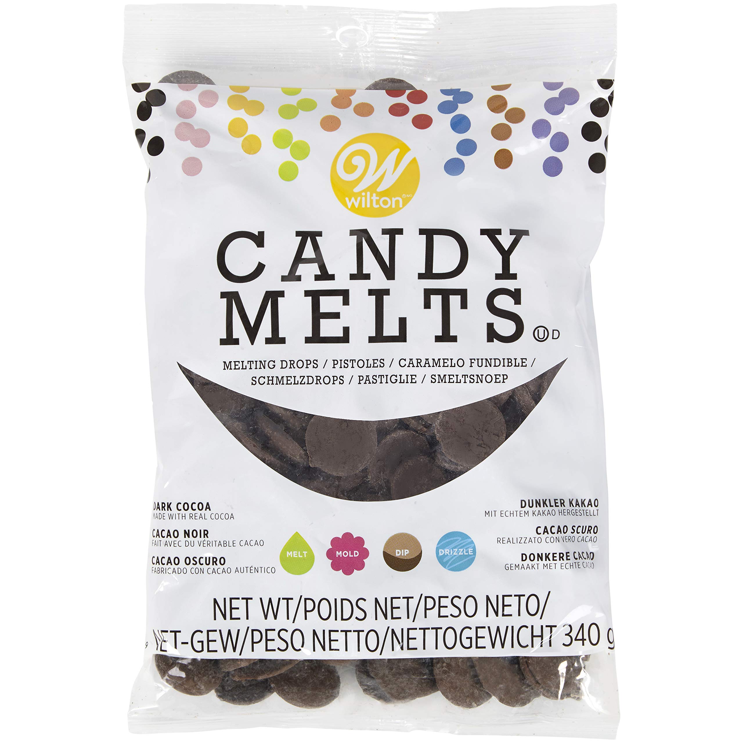 Wilton Dark Cocoa Candy Melts® - 12 oz Bulk Baking Chocolate for Cake Decorating, Candy Making & DIY Treats - Perfect for Holidays, Parties & Gift Giving