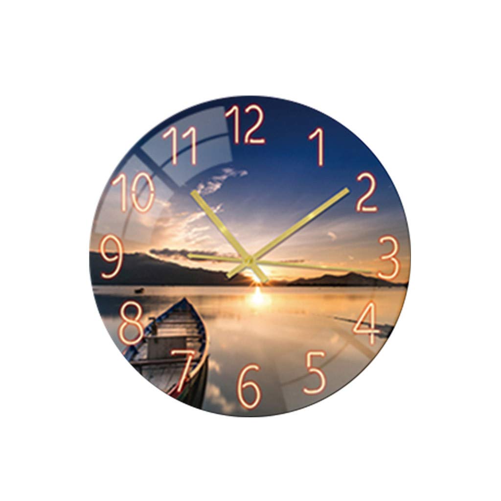 FUDAO Modern Geometric Glass Wall Clock - Silent Non-Ticking Quartz Clock for Living Room, Bedroom, Office - Stylish Home Decor & Unique Gift Idea