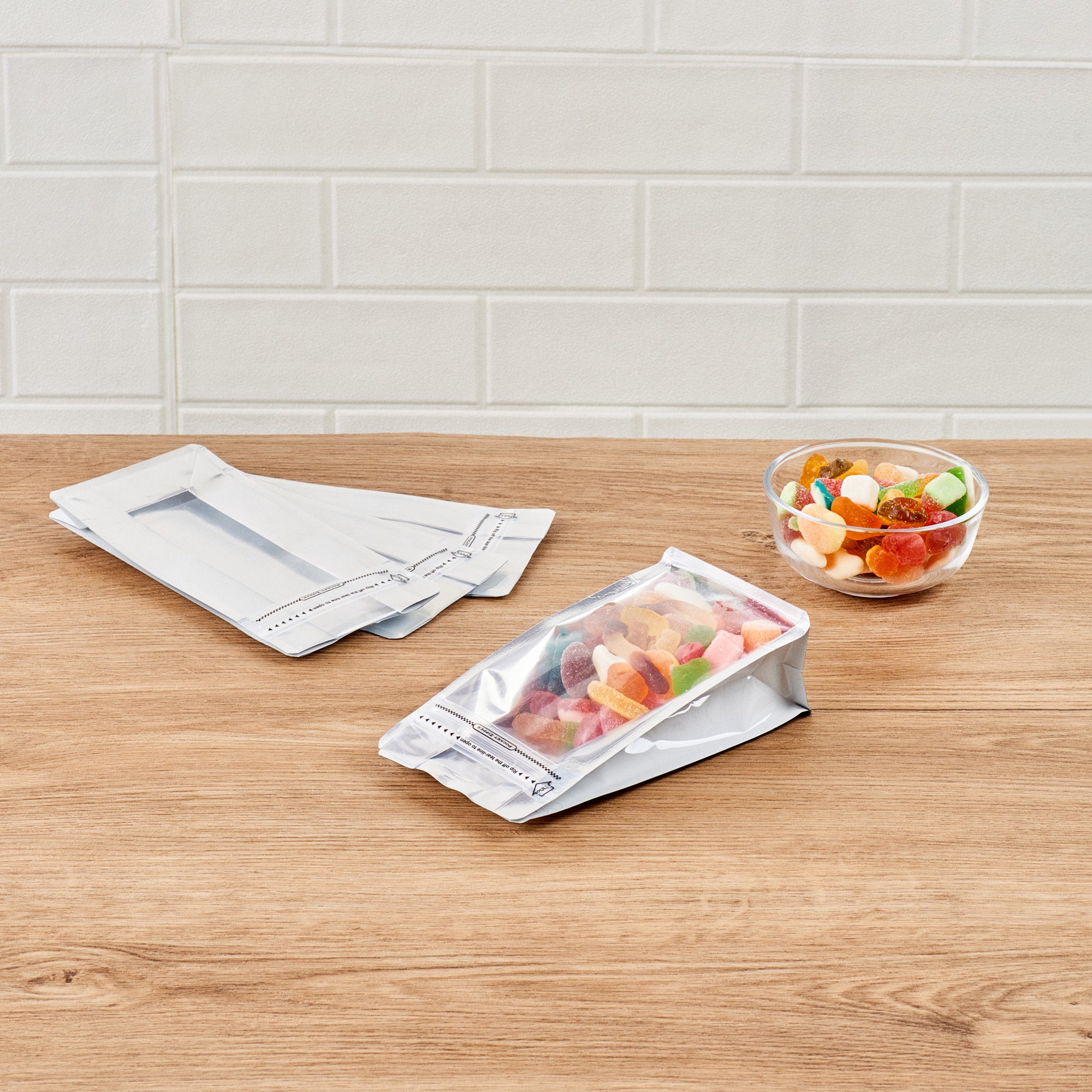 White Plastic Small Snack Bags with Double Seal & Rip Lock - Heat Sealable 8x4x2.5 Inches (100 Count) - Perfect for School Lunches, Party Favors & Food Storage