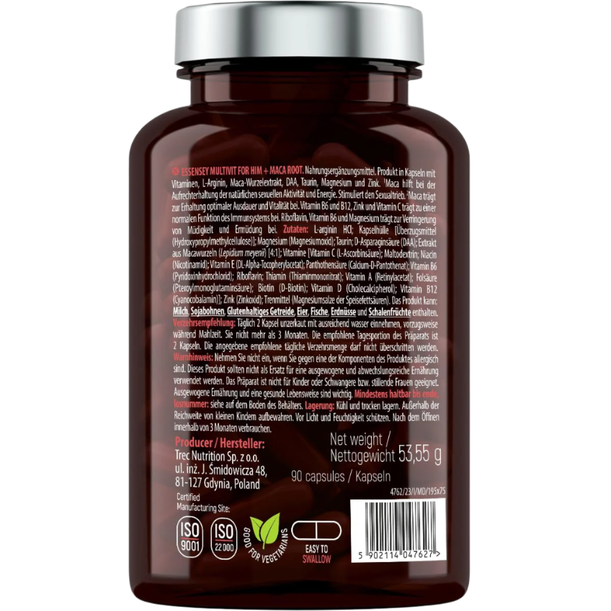 Essensey Multivitamin for Men with Maca Root - 90 Capsules | Boost Energy, Stamina & Vitality for Active Lifestyles & Fitness Routines