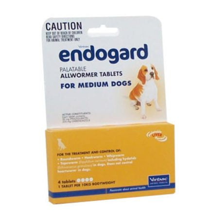 Endogard Dog Dewormer for Large Dogs (10kg+) - 4 Pack Treatment - Effective Intestinal Parasite Control for Pets - Perfect for Home & Vet Use