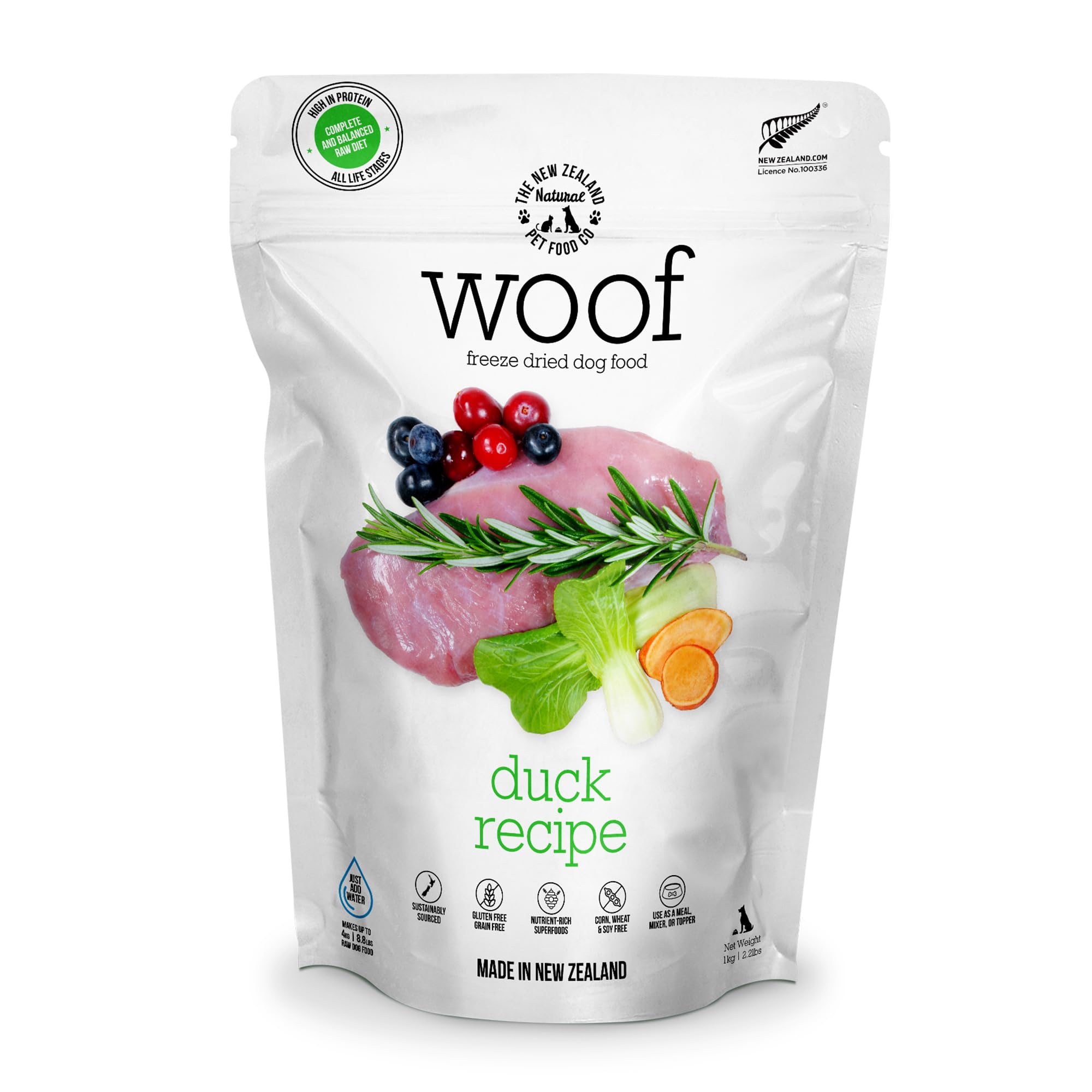 Premium Freeze Dried Duck Dog Food - High Protein Natural Dog Treats & Meal Topper for Small & Large Breeds | 2.2 lb | Perfect for Training, Travel & Digestive Health