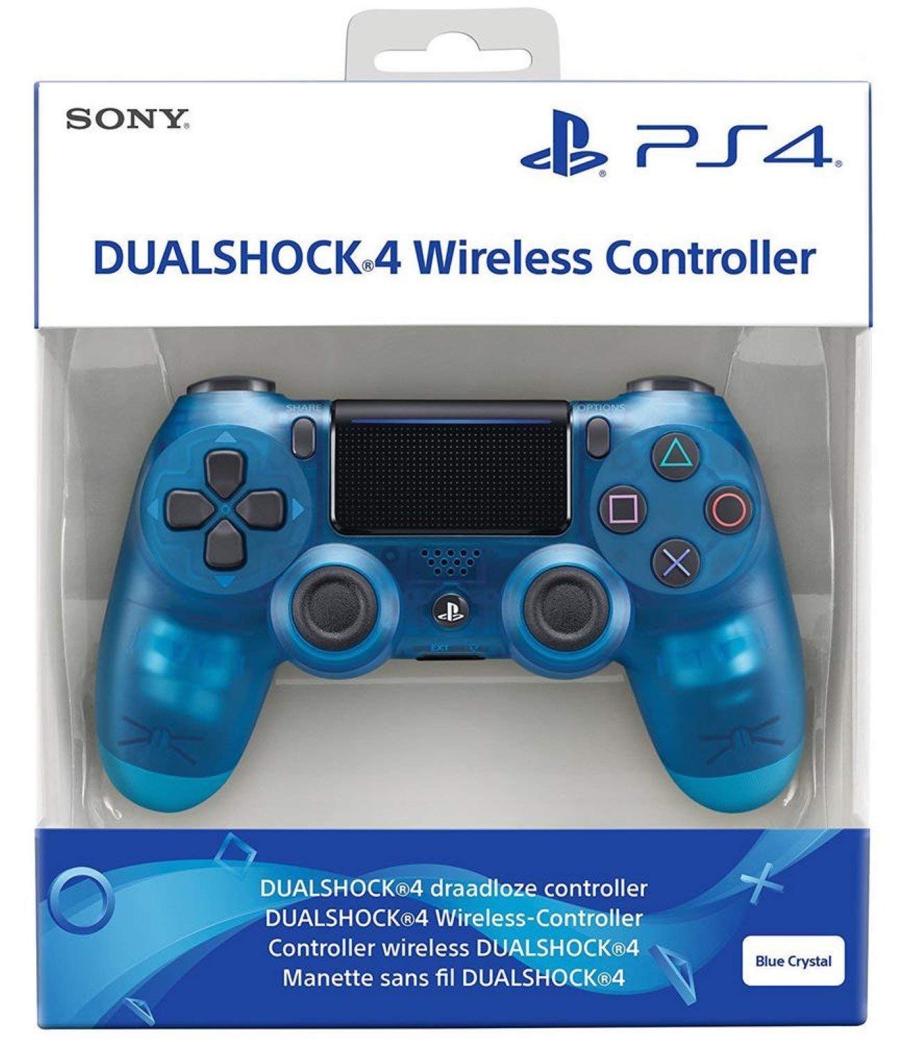 Sony DualShock 4 Wireless Controller for PS4 - Blue Crystal (Renewed) | Official PlayStation 4 Gamepad with Precise Controls & Motion Sensor - Perfect for Gaming, Streaming & Multiplayer Sessions