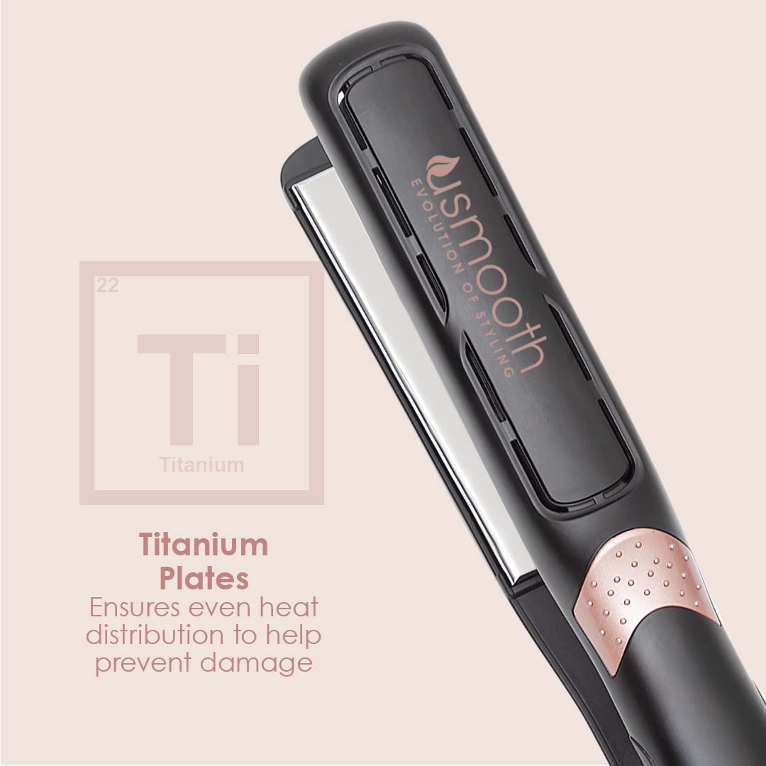 USmooth 1 Inch Professional Hair Straightener & Styling Iron - Salon Quality Flat Iron for Smooth, Shiny Hair at Home or Travel