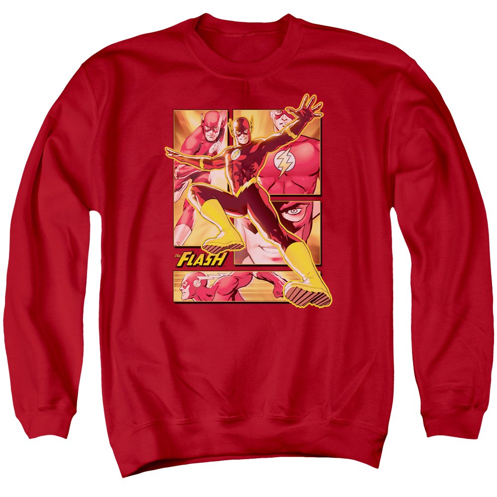 JLA Flash Unisex Adult Crewneck Sweatshirt - Comfortable Cotton Pullover for Men & Women - Perfect for Cosplay, Comic Con & Casual Wear