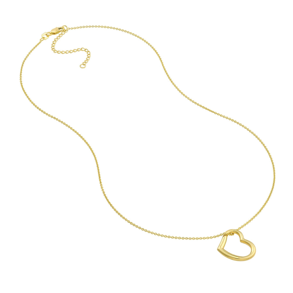 14K Gold Open Heart Necklace for Women - Dainty Delicate Heart Pendant Jewelry Gift for Her - Perfect for Valentine's Day, Anniversary & Everyday Wear