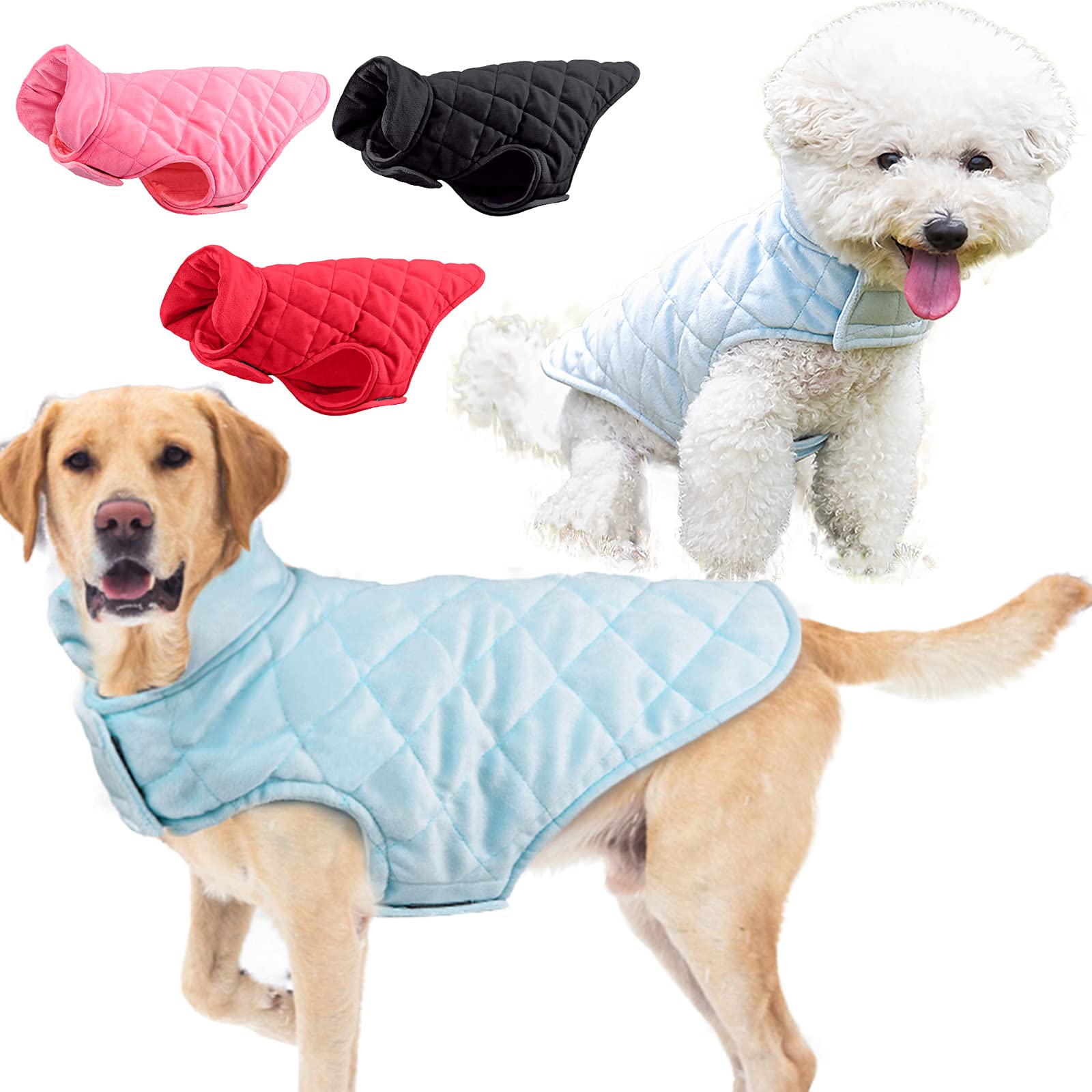 Etechydra Warm Fleece Dog Coat Jacket for Small Medium Large Dogs - Soft Winter Pet Apparel, Blue XL | Indoor & Outdoor Dog Sweater Vest for Autumn & Winter