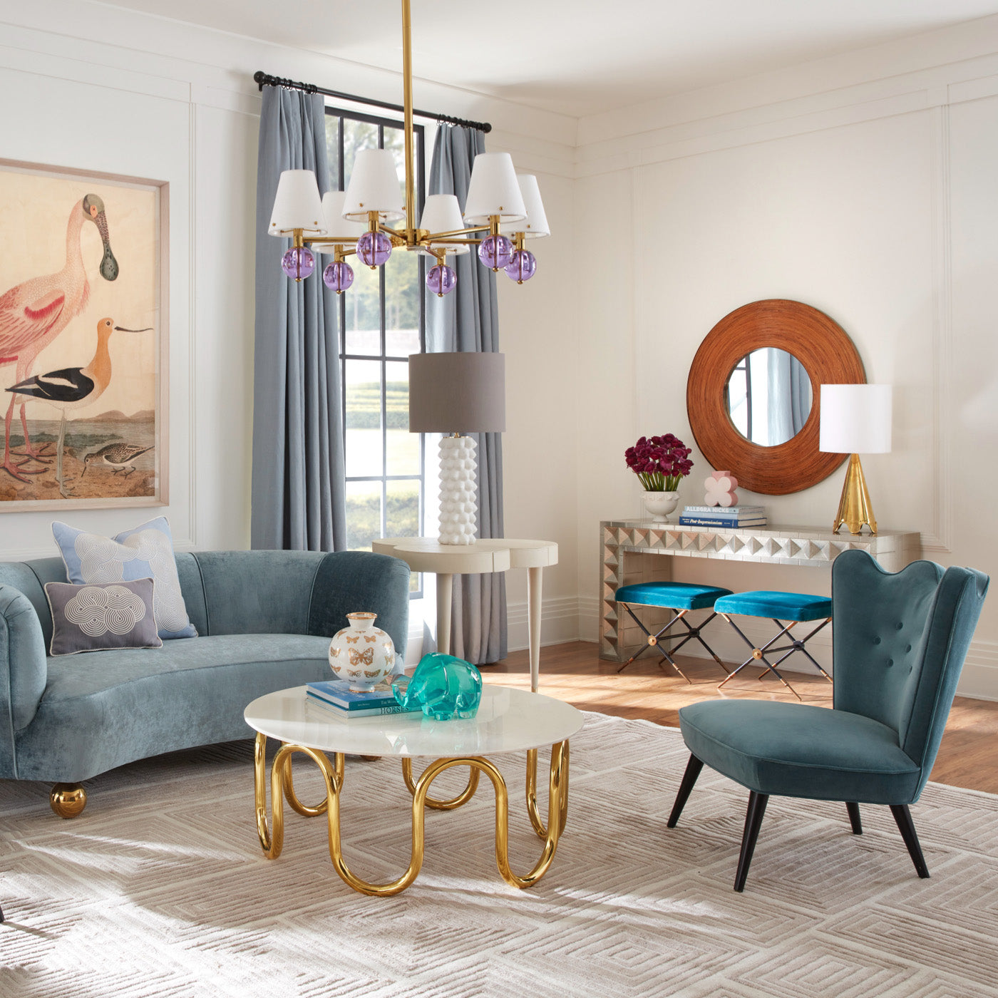 Georgia Tall Table Lamp - Modern Floor Lamp for Living Room, Bedroom, Office - Adjustable Height & Warm White Light - Perfect for Reading, Relaxing & Home Decor