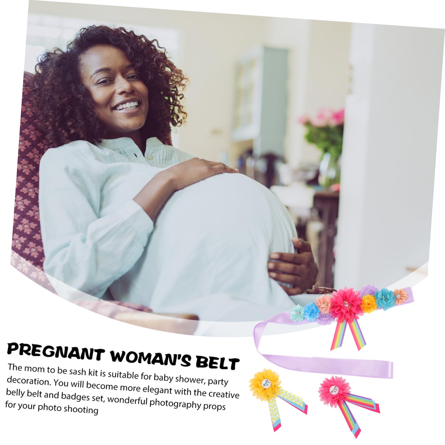 UPKOCH 5-Pack Maternity Belts & Shower Kit - Adjustable Pregnancy Support Sash, Baby Shower Party Favors for Mom-to-Be - Perfect for Maternity Photos, Baby Showers & Gender Reveals