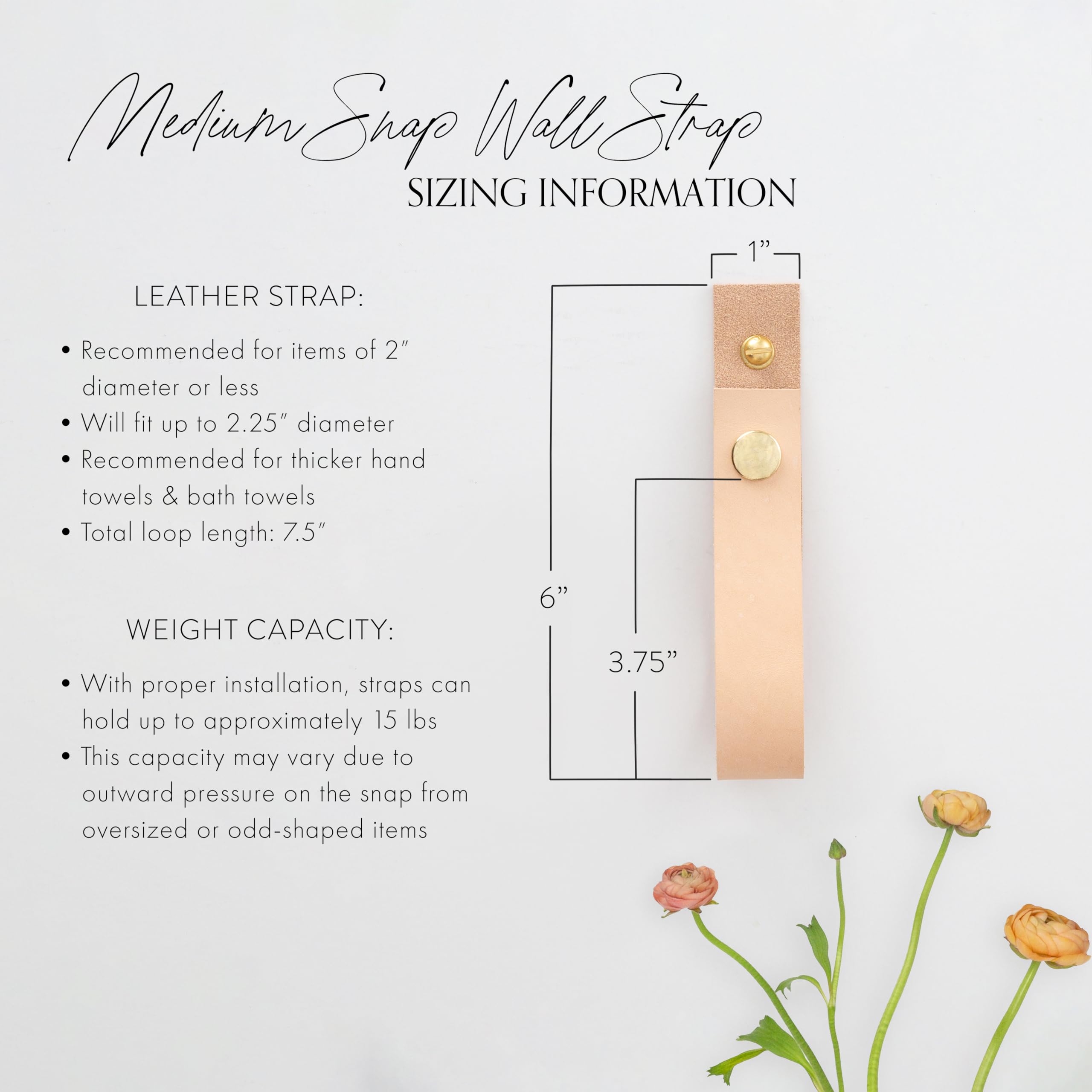 KEYAIIRA - Leather Wall Hanger with Snap Closure - Functional Entryway Organizer, Bathroom Towel Hook & Boho Jewelry Holder - Perfect for Home Decor, Farmhouse Style, and Small Space Organization
