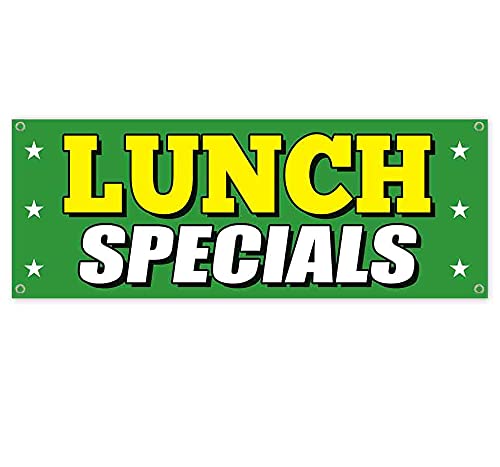 13 oz Heavy-Duty Vinyl Lunch Specials Banner - Single-Sided with Metal Grommets | Durable Non-Fabric Sign for Restaurants, Cafes & Events | Perfect for Daily Specials, Promotions & Outdoor Advertising