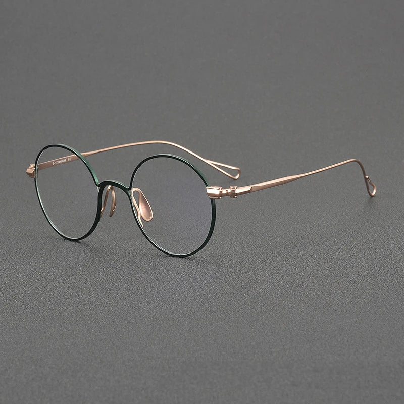 Stylish Black Full Rim Round Titanium Eyeglasses for Women - Lightweight & Durable Frame - Perfect for Office, Reading & Everyday Wear (Model 942152)