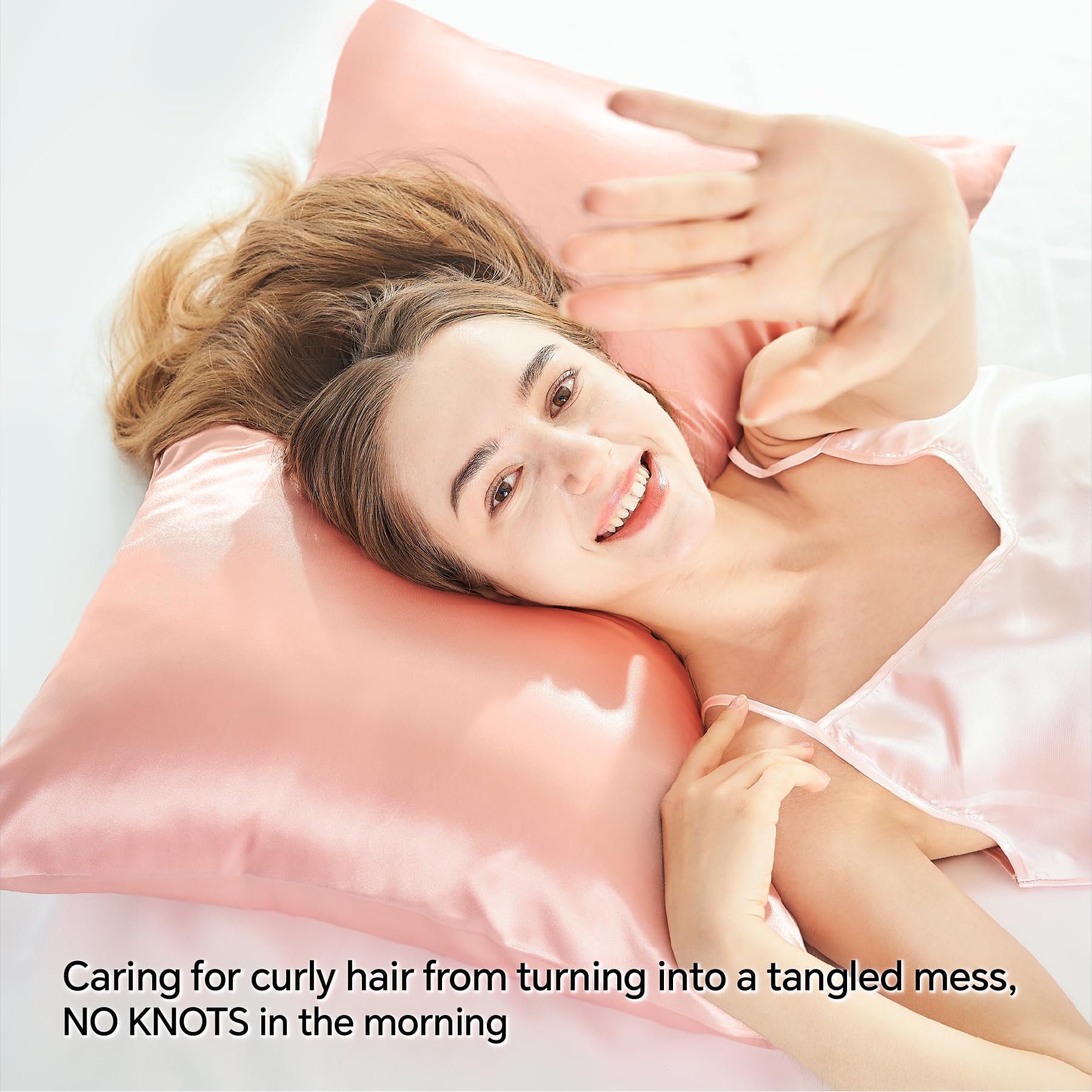BEDELITE Satin Pillowcase with Zipper 2 Pack - Coral Standard Size (20x26 Inches) - Super Soft Cooling Silk-Like Pillow Cases for Women & Men - Perfect for Hair Care, Skin Protection & Better Sleep