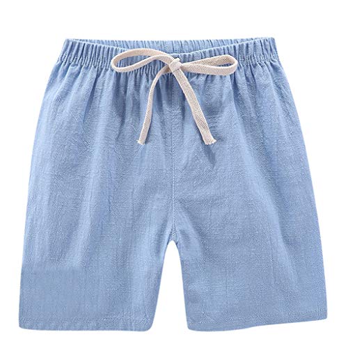 Fanteecy Baby Boys & Girls Linen Shorts - Soft Elastic Waist Toddler Jogger Shorts for Summer | Cute Casual Outfit for Playtime, Beach & Outdoor Activities