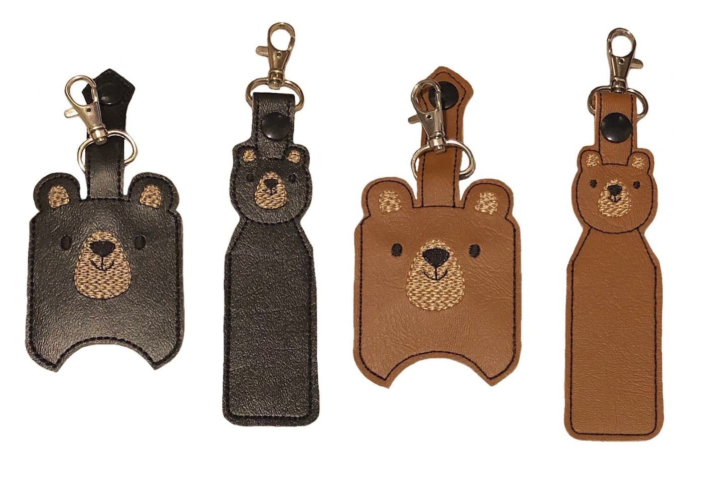 Bear-Shaped Hand Sanitizer Holder & Lip Balm Clip - Cute Keychain Accessory for Purse, Backpack, Gym Bag and Outdoor Activities