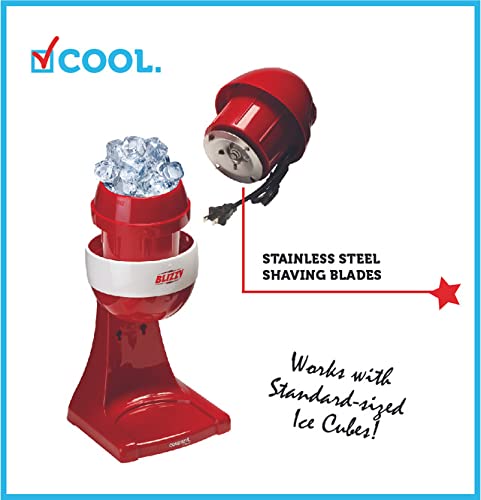 Courant Red Snow Cone Machine - Countertop Shaved Ice Maker for Desserts, Birthday Parties & Summer Treats | Includes Cones for Easy Serving | Perfect for Home, Cafes & Outdoor Events