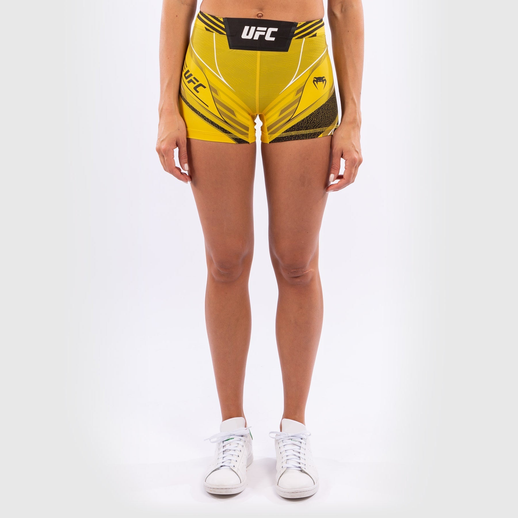UFC Venum Authentic Fight Night Women's Vale Tudo Shorts - MMA Training & Competition Shorts - Comfortable Short Fit in Yellow - Perfect for UFC Training, BJJ, MMA & Fitness Workouts