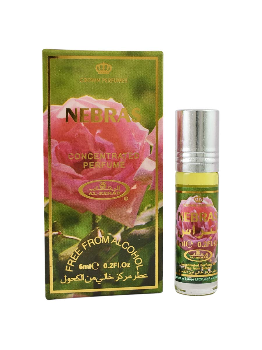 Al-Rehab Nebras 6ml Perfume Oil - Long Lasting Arabian Fragrance for Women & Men, Perfect for Daily Wear, Special Occasions & Gift Giving