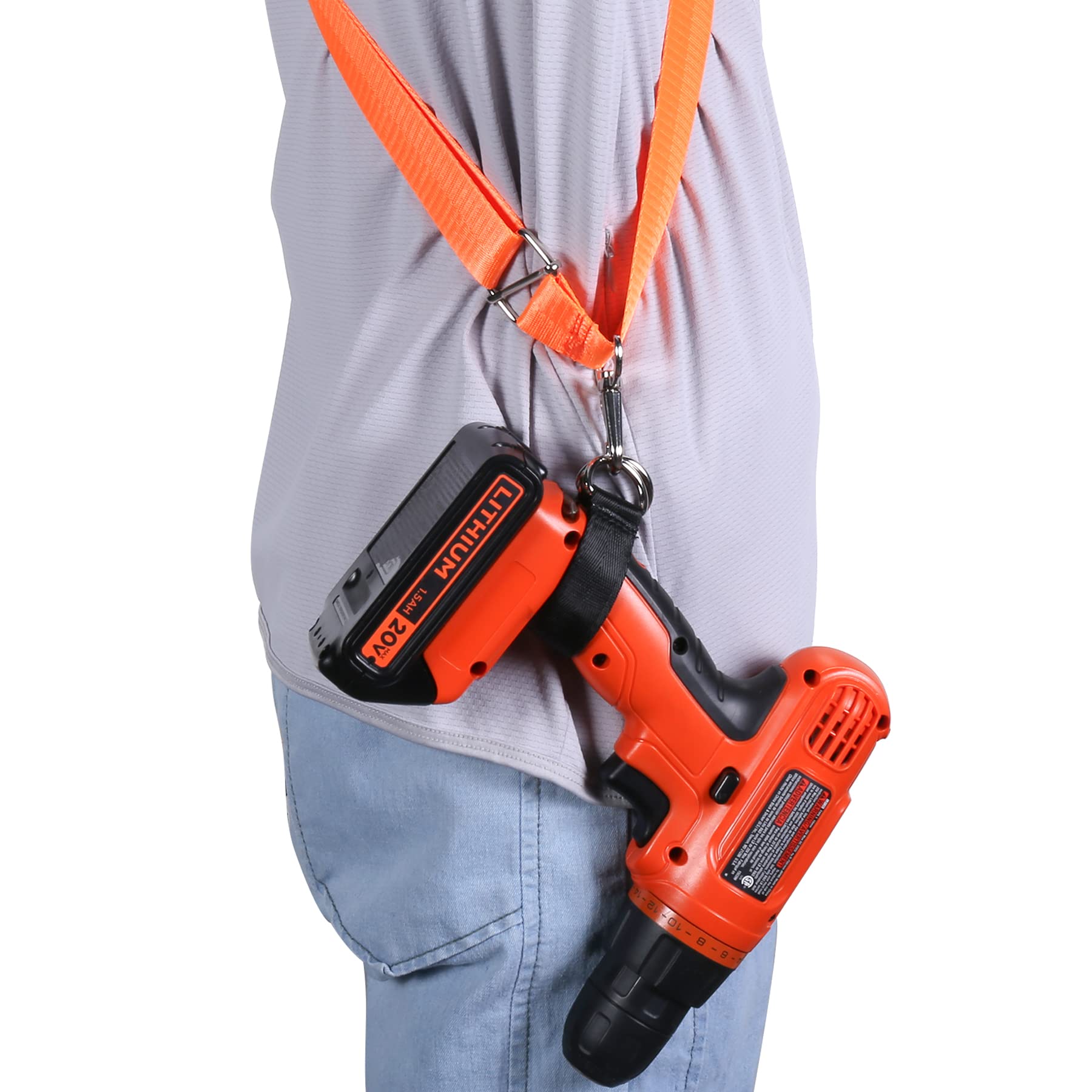 **Khanka Adjustable Shoulder Strap for Cordless Drills – Universal Fit for Dewalt, Milwaukee, Makita & More – Ergonomic Tool Belt Accessory – Yellow (Ideal for Construction, DIY & Home Improvement Projects)**