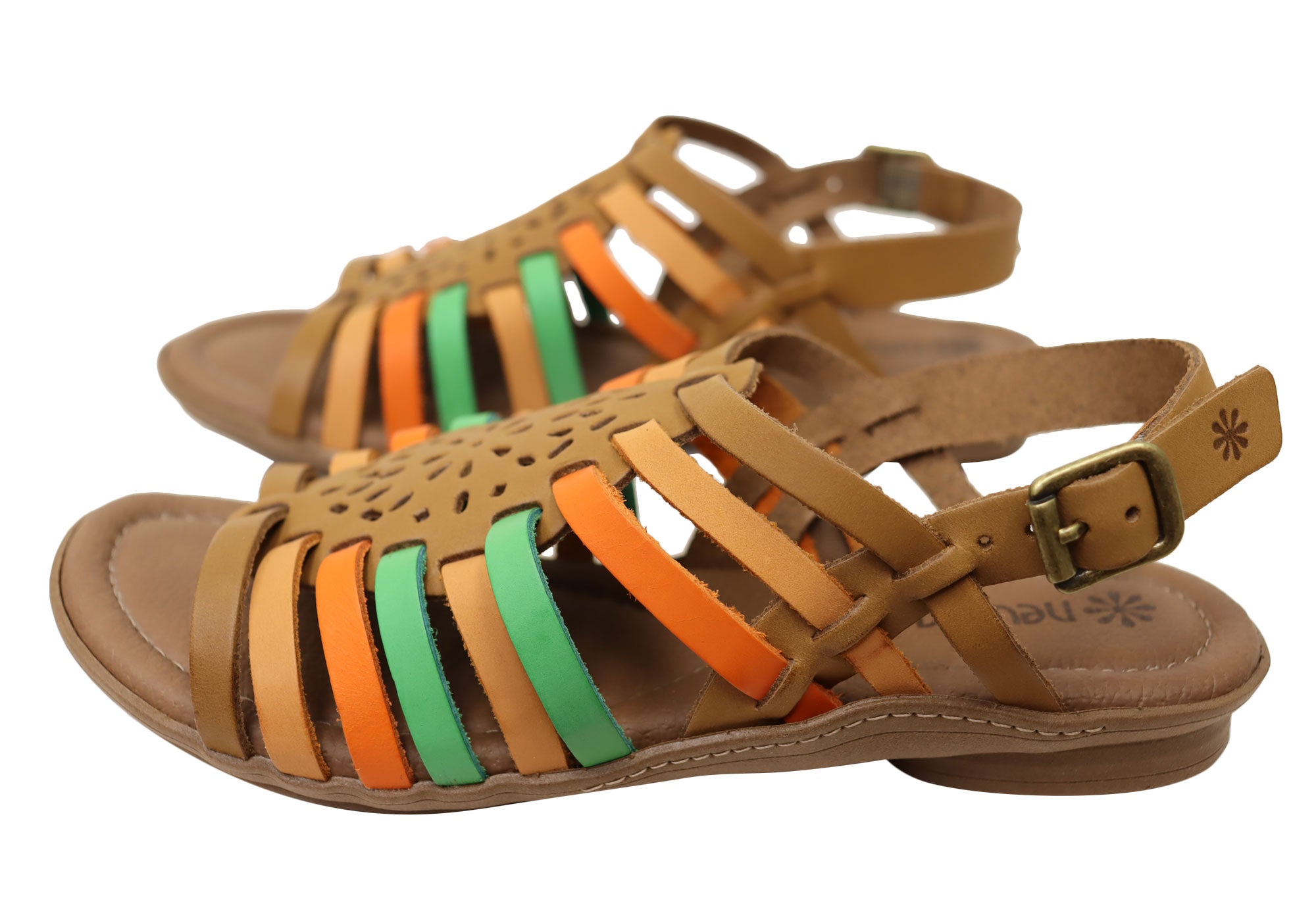 New Face Mary Women's Comfortable Leather Sandals - Handmade in Brazil - Perfect for Summer, Beach & Casual Outings