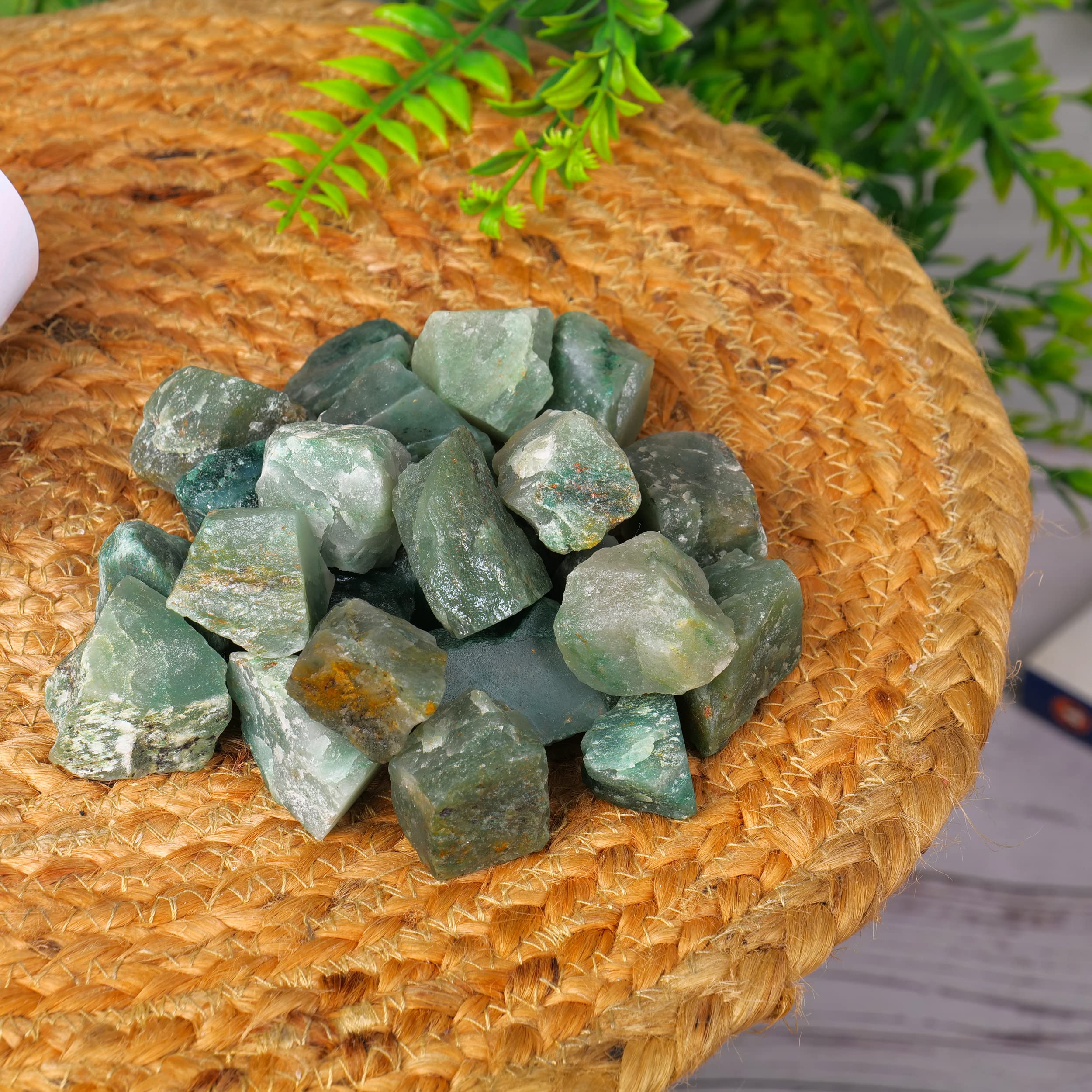 FASHIONZAADI Raw Jade Stone & Assorted Crystals - Real Rough Gemstones for Rock Tumbling, Reiki Healing, House Decor, Meditation & Jewelry Making