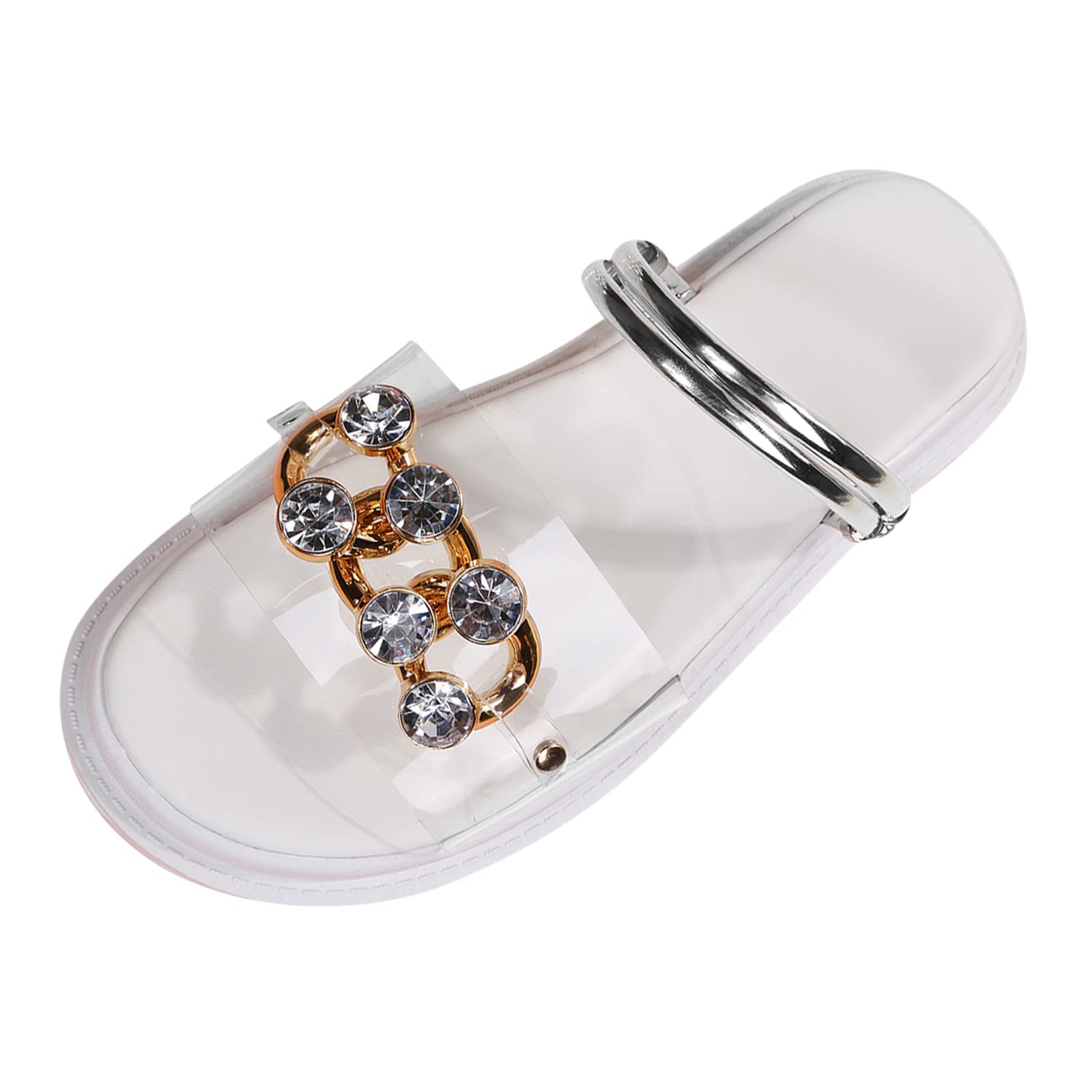 Women's Summer Slide Sandals - Thick Sole Round Toe Beaded Beach Sandals | Comfortable Slip-On Slippers for Women | Perfect for Beach Vacation, Poolside Lounging and Casual Outings