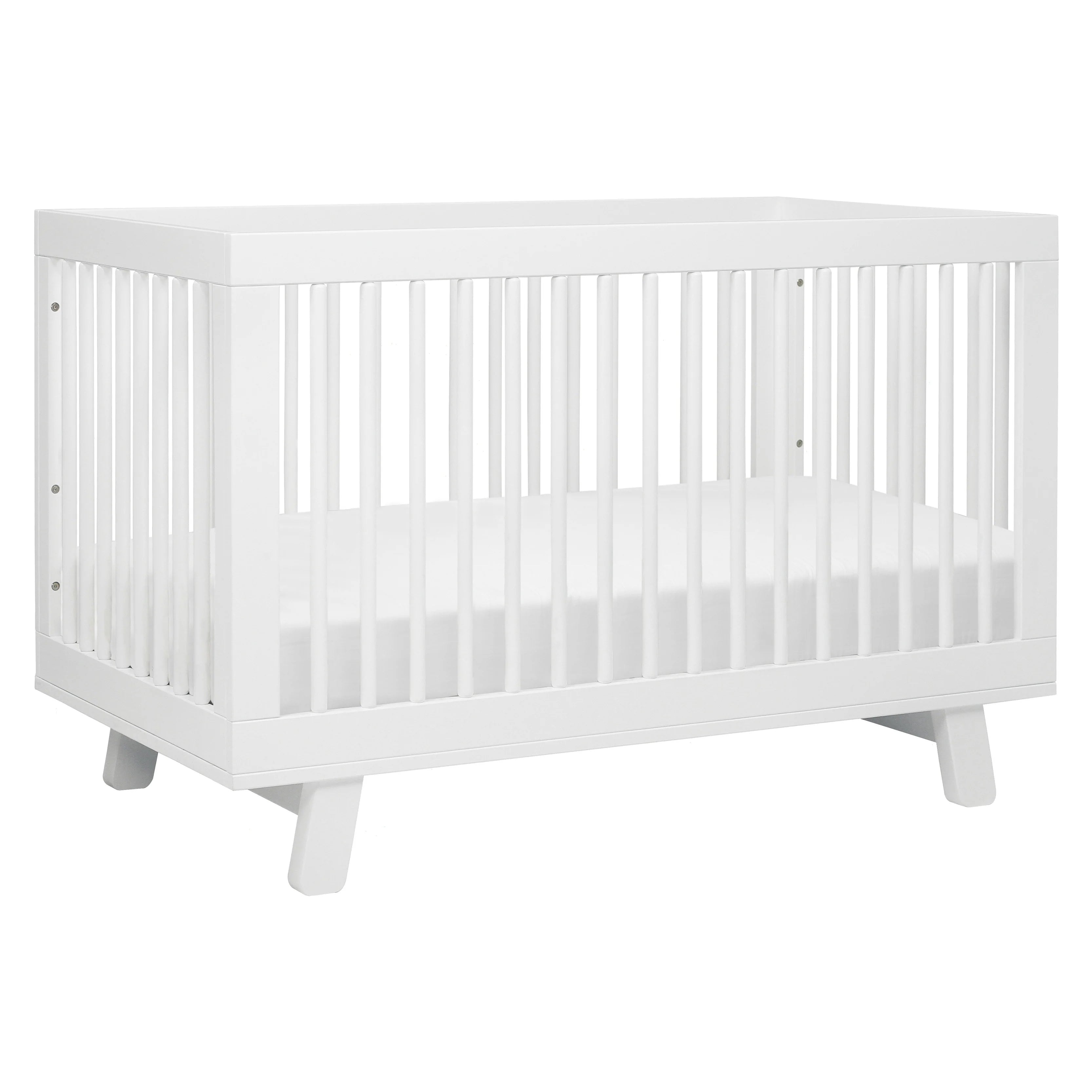 Hudson 3-in-1 Convertible Baby Crib with Toddler Bed Conversion Kit - White Nursery Furniture for Newborn to Toddler - Perfect for Nursery, Bedroom & Daycare Use