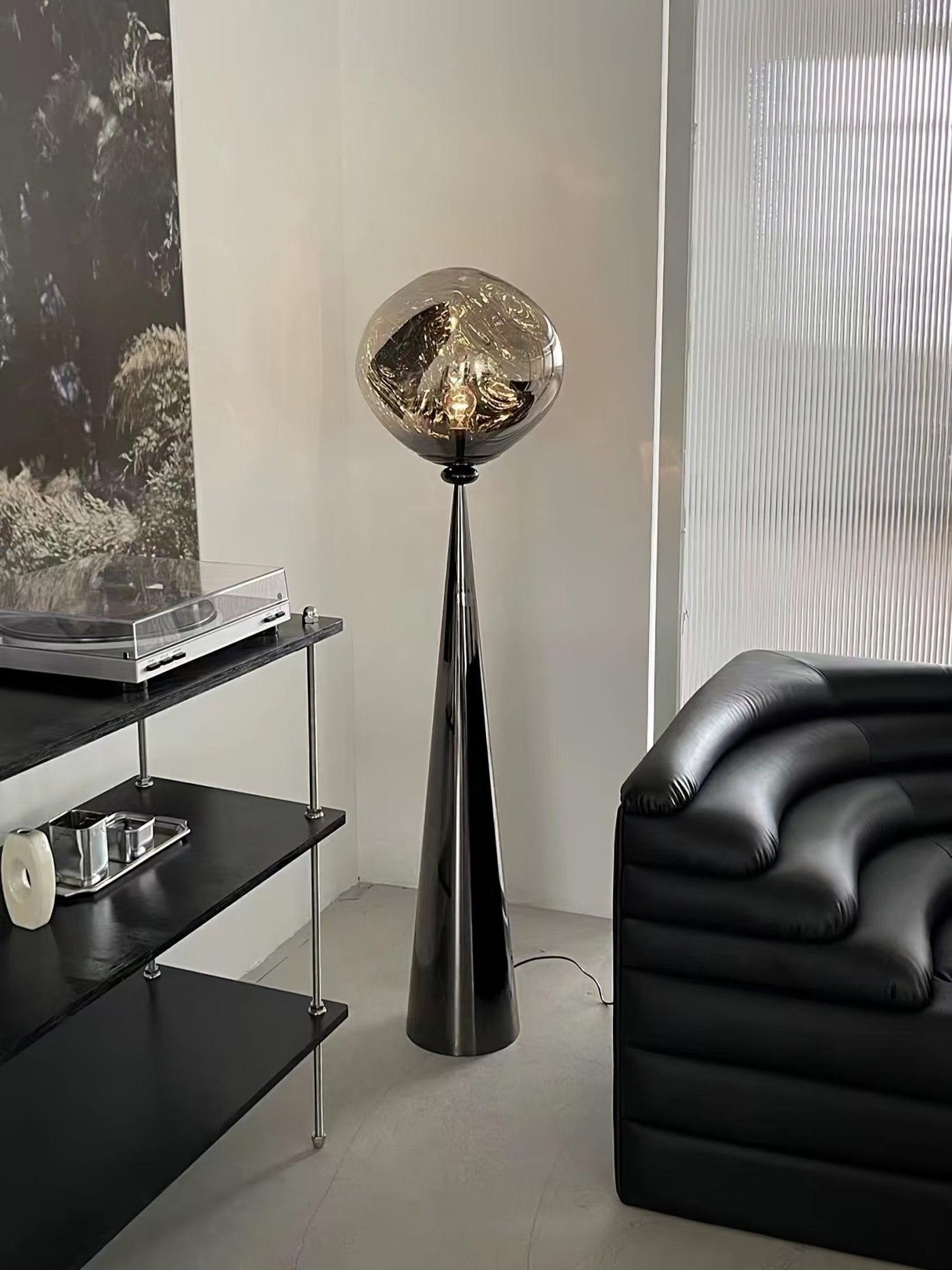 Modern Cone Lava Floor Lamp - 3D Printed Volcanic Rock Design, Adjustable Height LED Light for Living Room, Bedroom & Office Decor - Perfect Ambient Lighting for Relaxation & Reading
