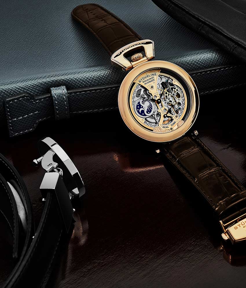 Emperor's Grandeur 127A Automatic 49mm Skeleton Watch for Men - Luxury Mechanical Timepiece with Open Heart Design - Perfect for Formal Events, Business Meetings & Special Occasions