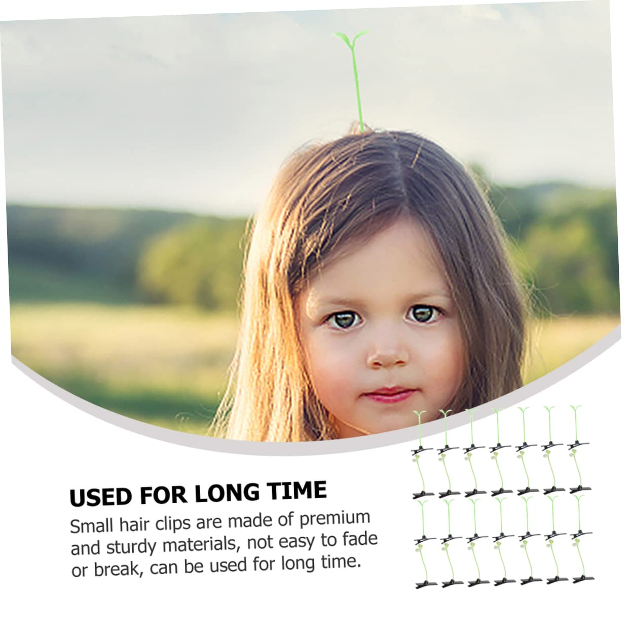 DOITOOL 50pcs Cute Sprout Hair Clips for Girls - Natural Leaf Hair Barrettes for Kids, Women - Perfect for School, Parties, Costumes & Everyday Hairstyles