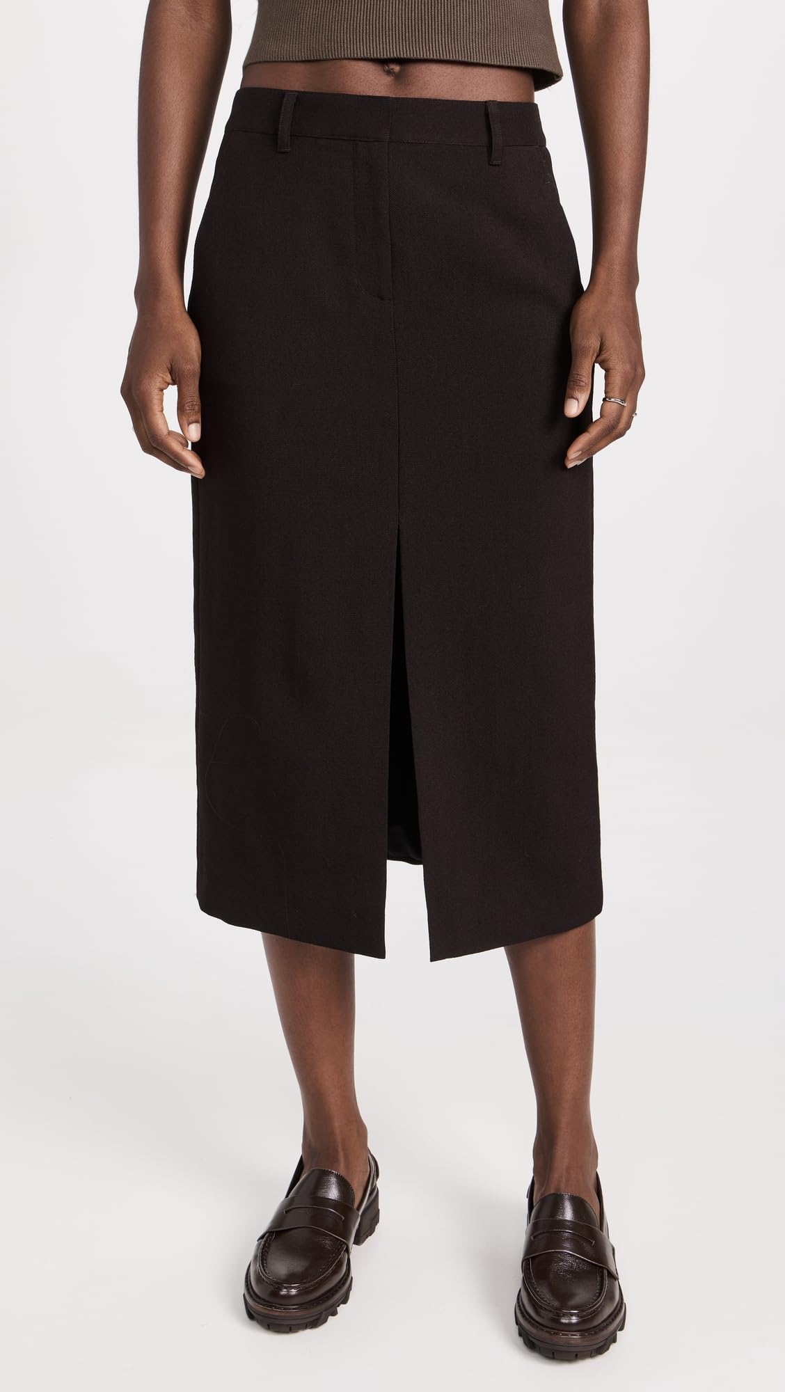 Theory Women's Midi Trouser Skirt - High Waist Office Pencil Skirt for Business Professional Women | Perfect for Work, Interviews & Formal Events