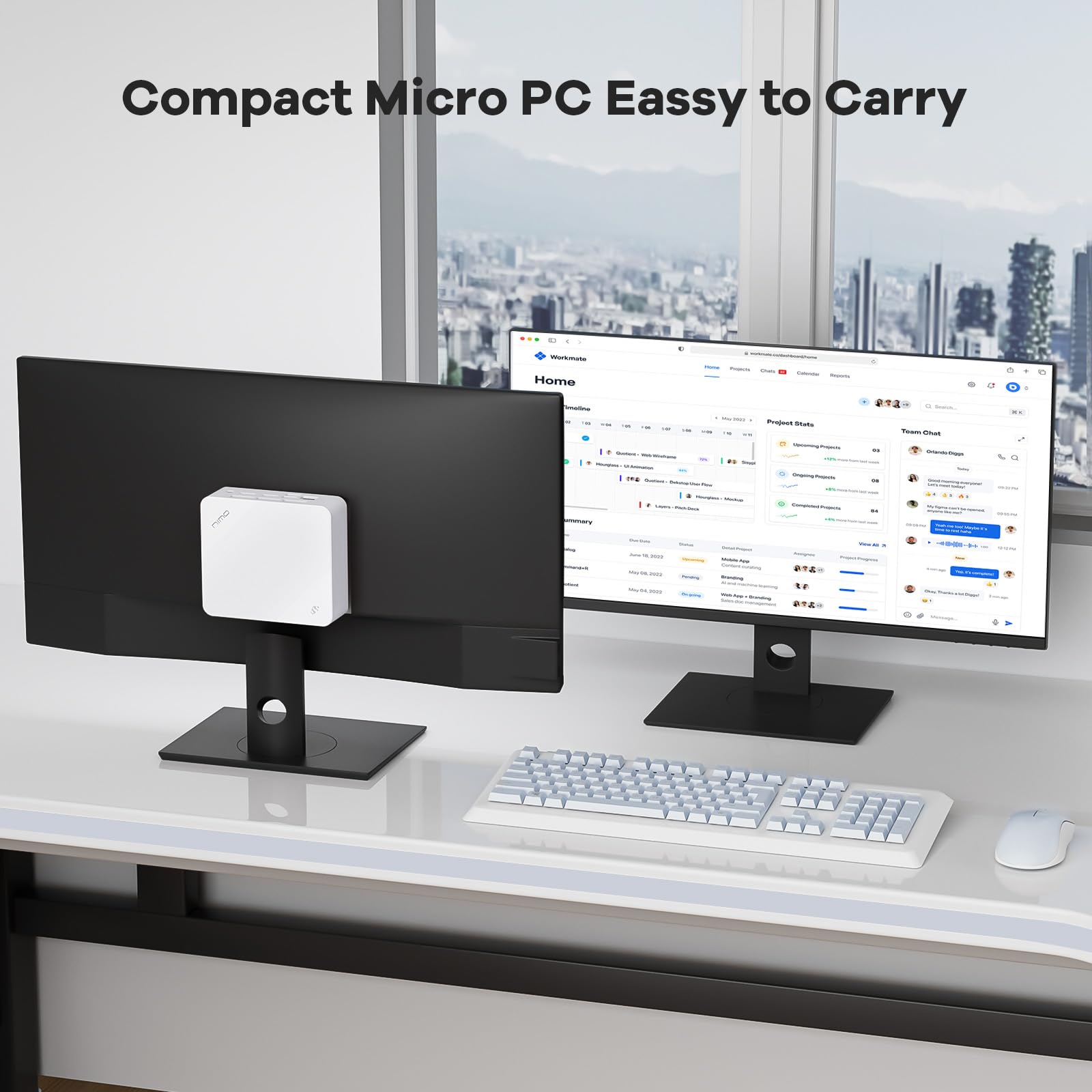 NIMO Mini PC Desktop Computer - 16GB RAM, 1TB SSD, Intel 12th Gen N100 Processor (Outperforms i3-1115G4) with USB 3.2, Bluetooth 5.2, WiFi 6, 4K Triple Display Support | Compact Micro Computer for Students, Home Office, Gaming & Entertainment