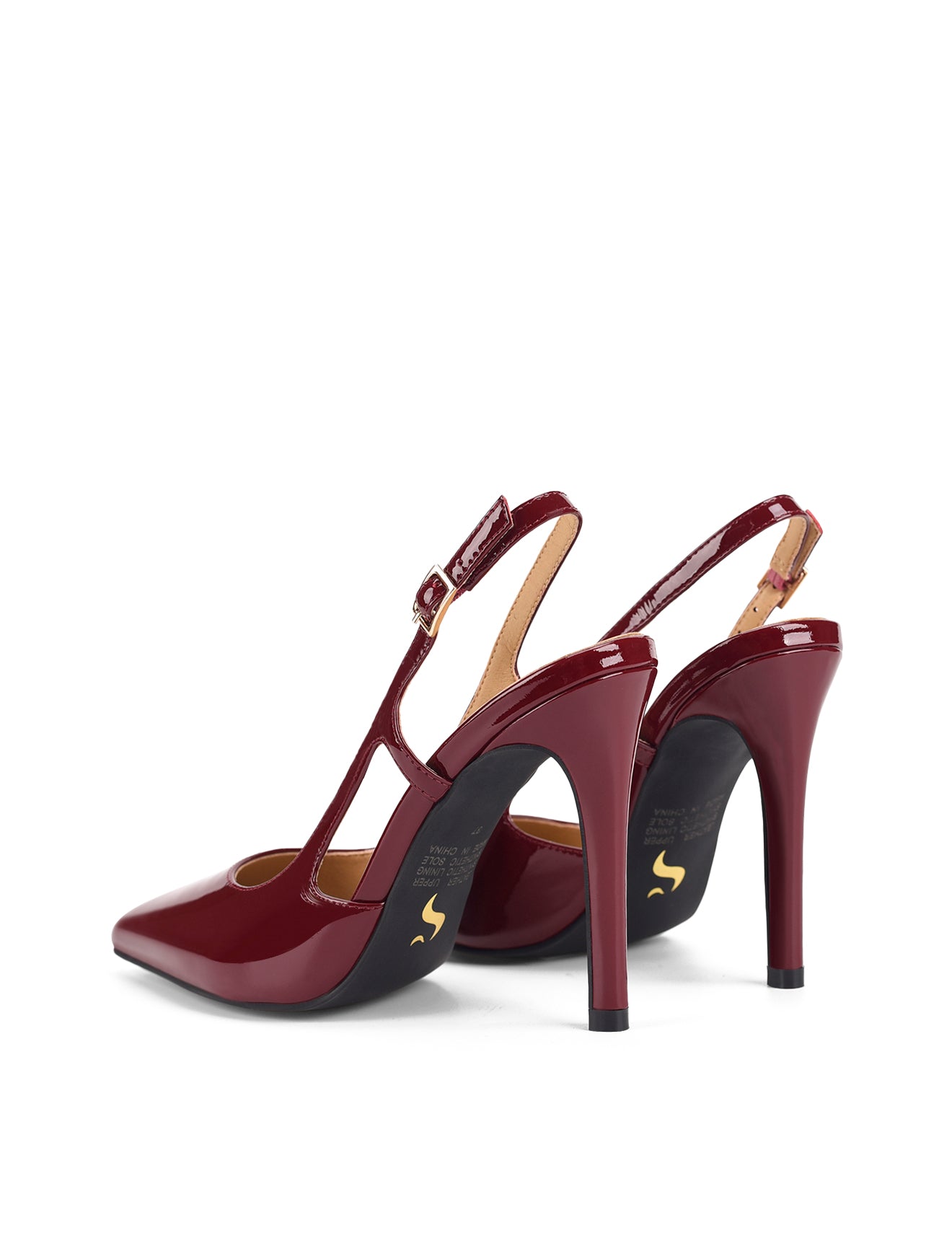 Cipriani Women's Stiletto High Heel Pumps - Wine Red Patent Leather Shoes for Party, Wedding & Evening Wear
