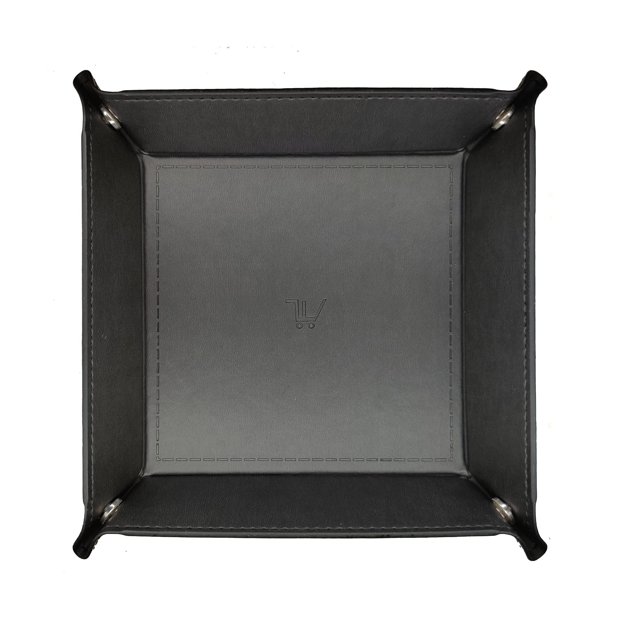 Premium PU Leather Valet Tray Organizer - Handmade Storage for Wallets, Watches, Phones & Keys - Desk Catchall Dish for Office, Entryway or Nightstand - Black (Perfect for Home, Office & Travel Organization)