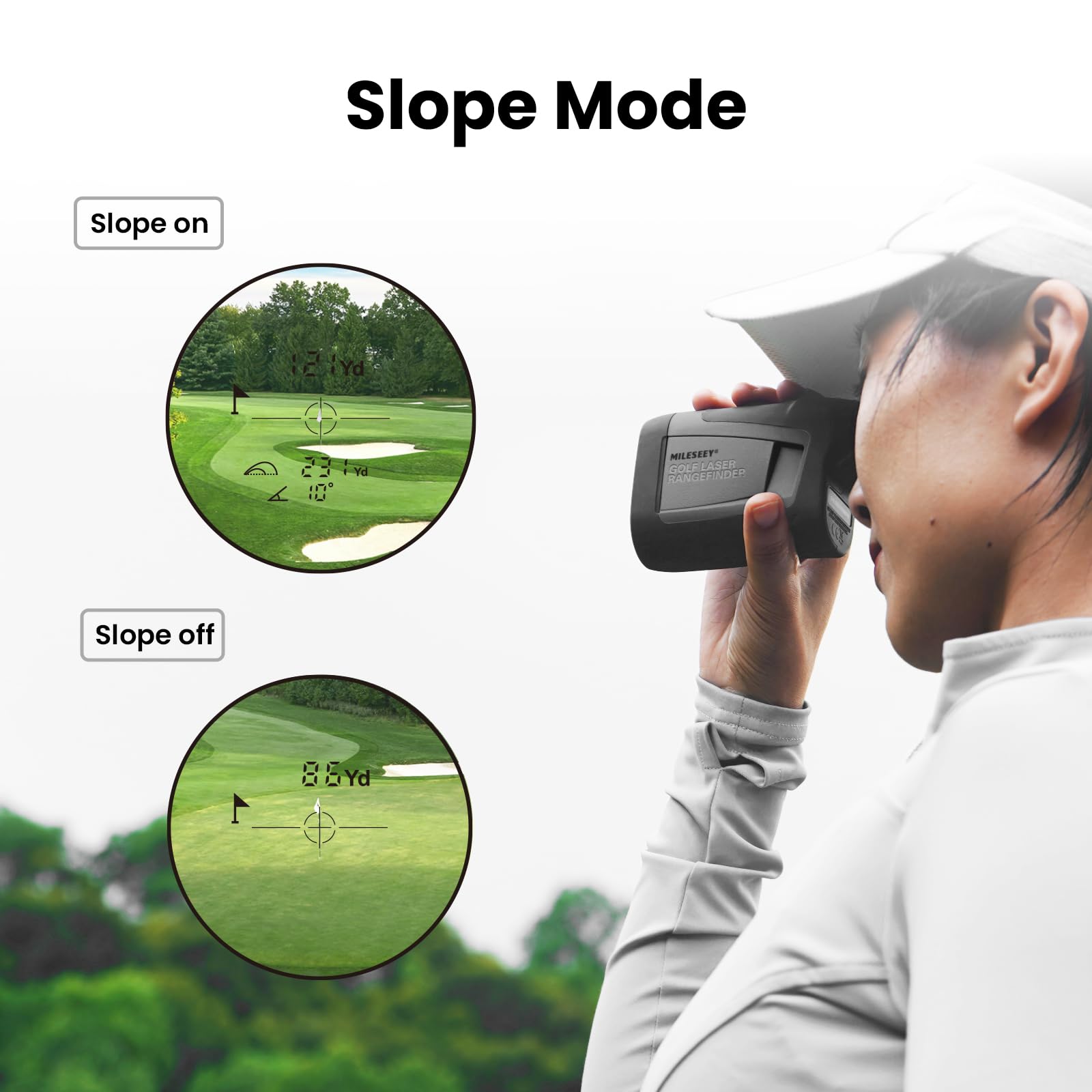 MiLESEEY Golf Rangefinder with Slope On/Off, 1000M Laser Golf Range Finder with Flag-Lock & Vibration, Tournament Legal, ±0.5M Accuracy, 6X Magnification for Golfing, Hunting, Hiking & Outdoor Sports Activities